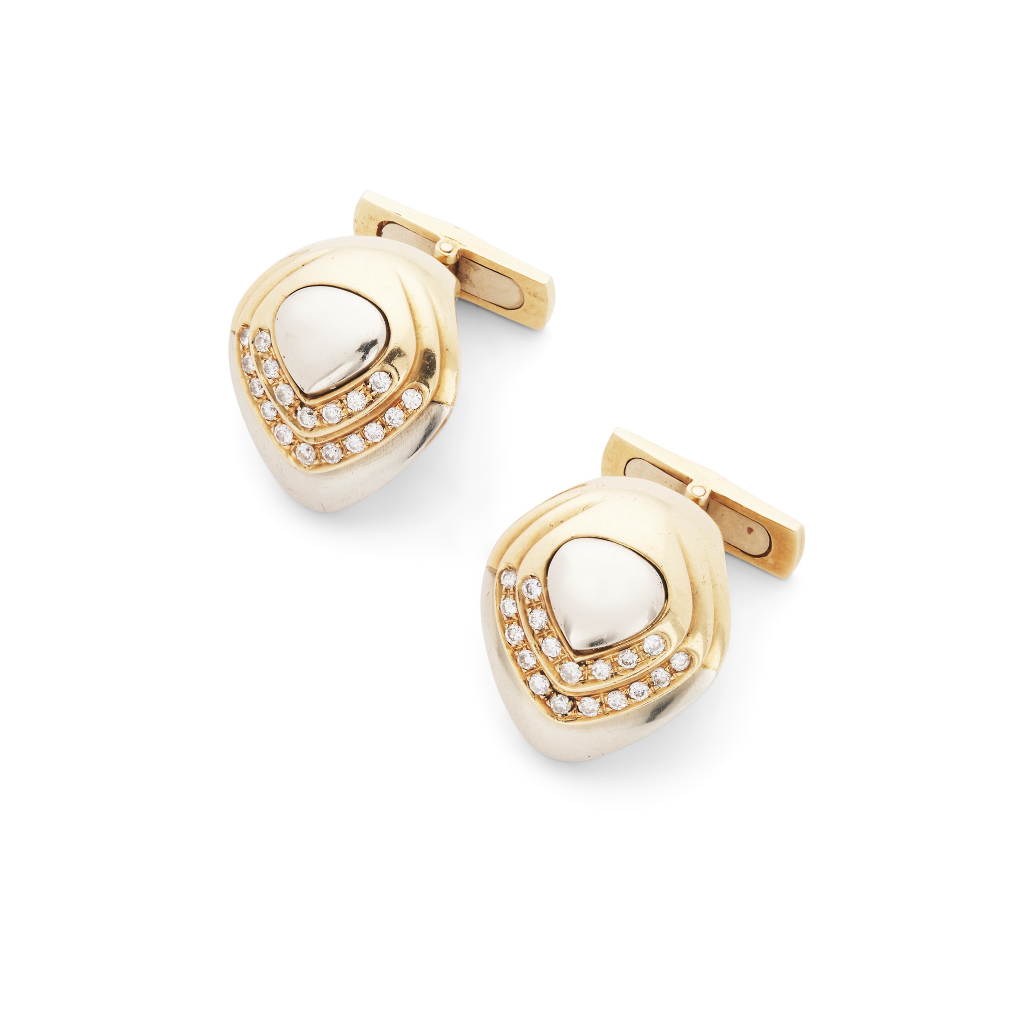 A pair of diamond cufflinks