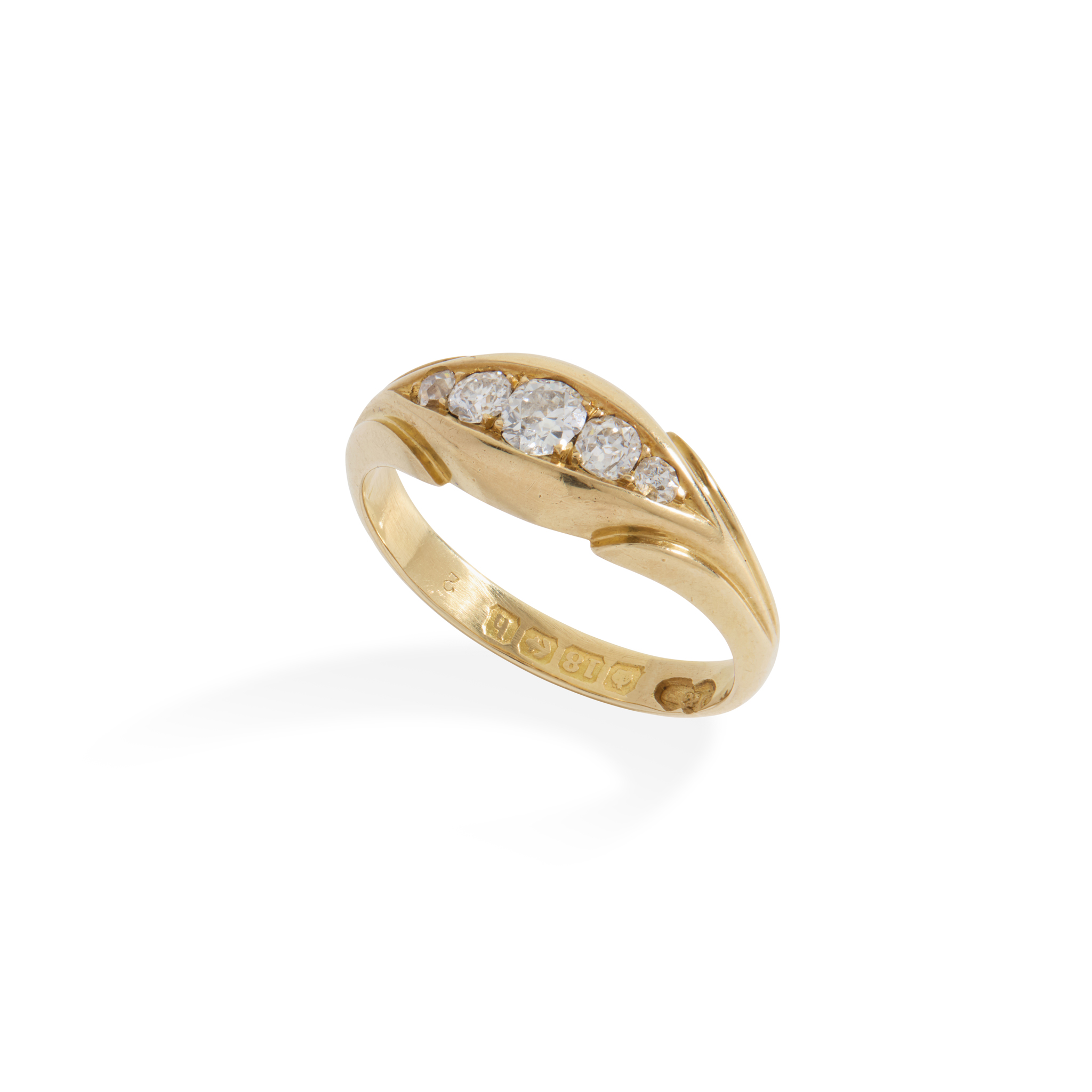 An 18ct gold diamond five-stone ring