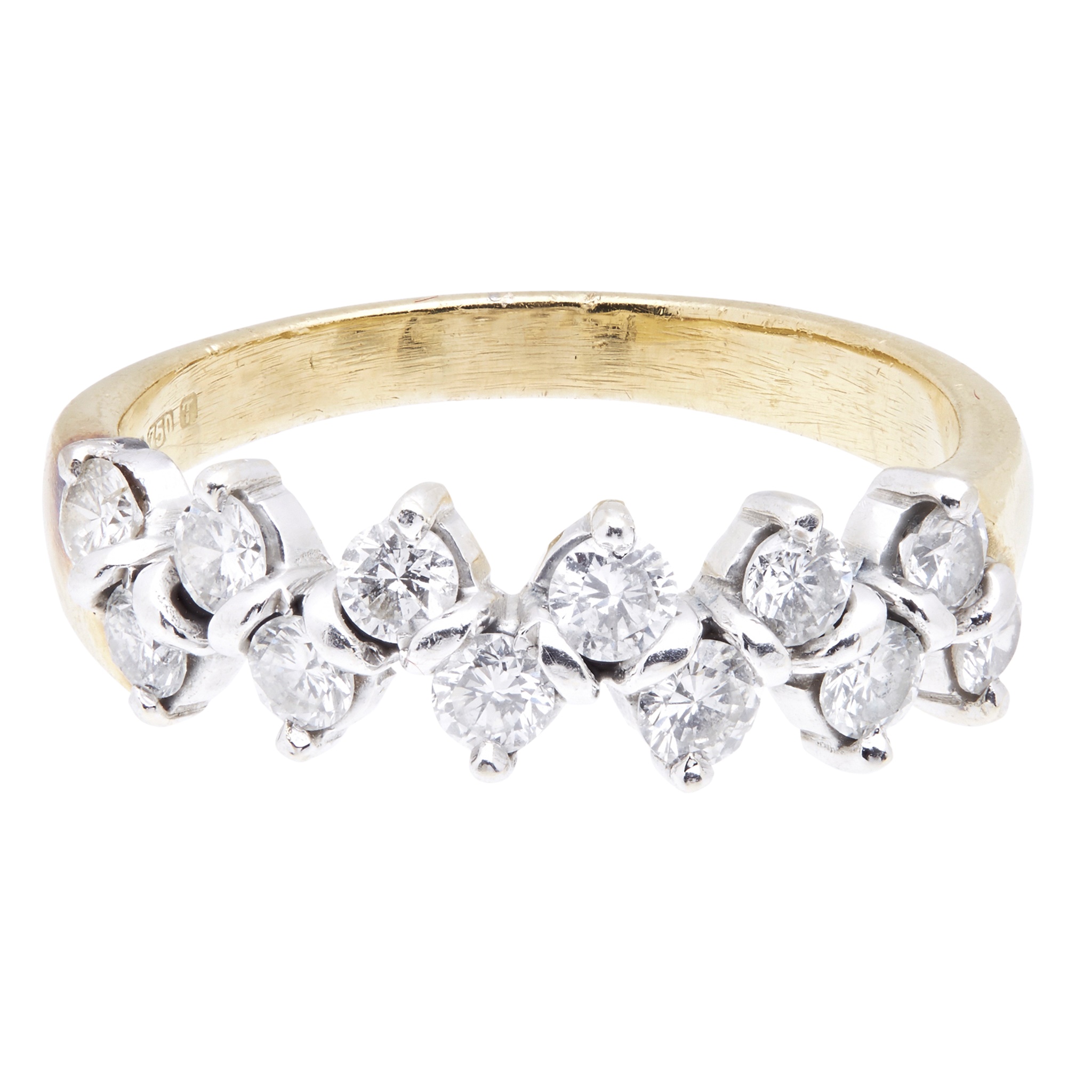 A diamond set half-eternity ring