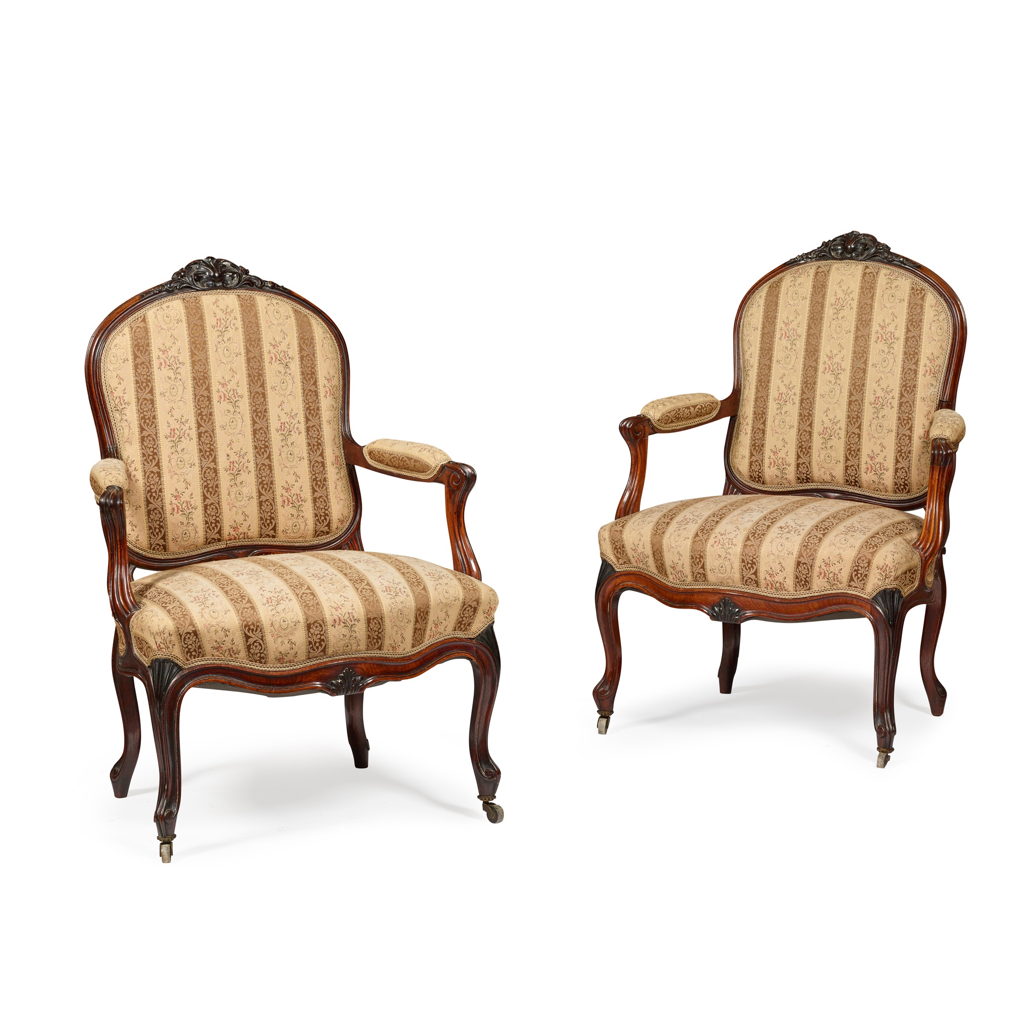 PAIR OF FRENCH LOUIS PHILIPPE ROSEWOOD FAUTEUILS