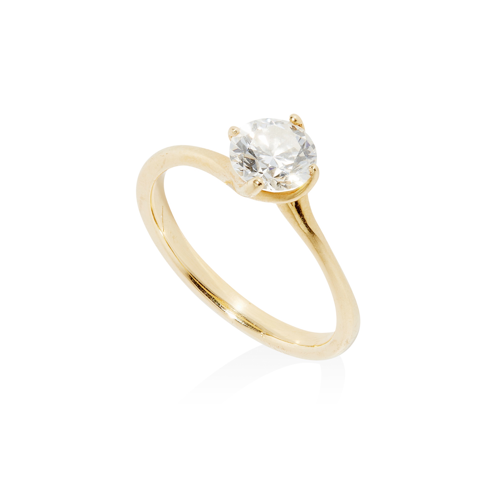 A round brilliant-cut diamond ring