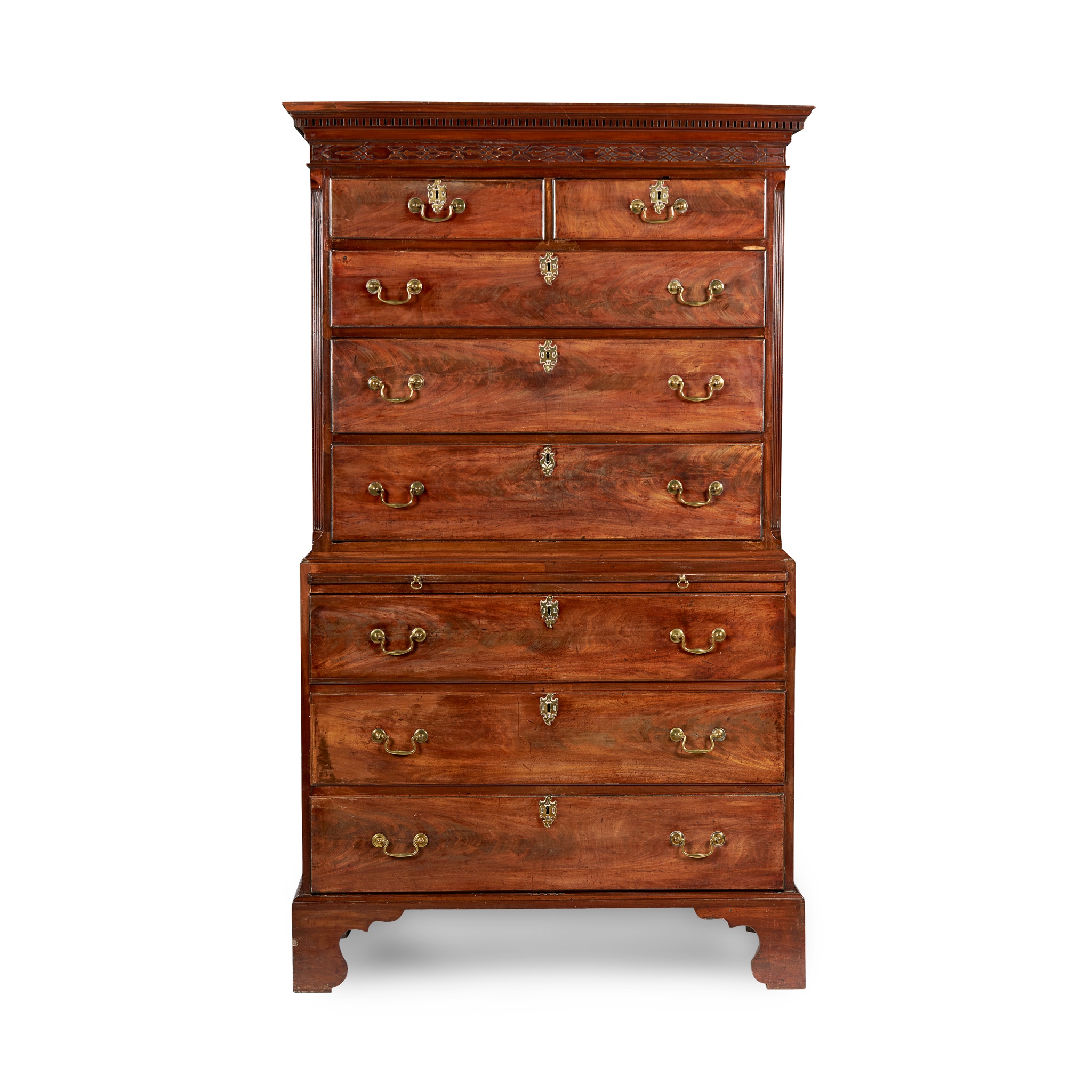 GEORGE III MAHOGANY CHEST-ON-CHEST