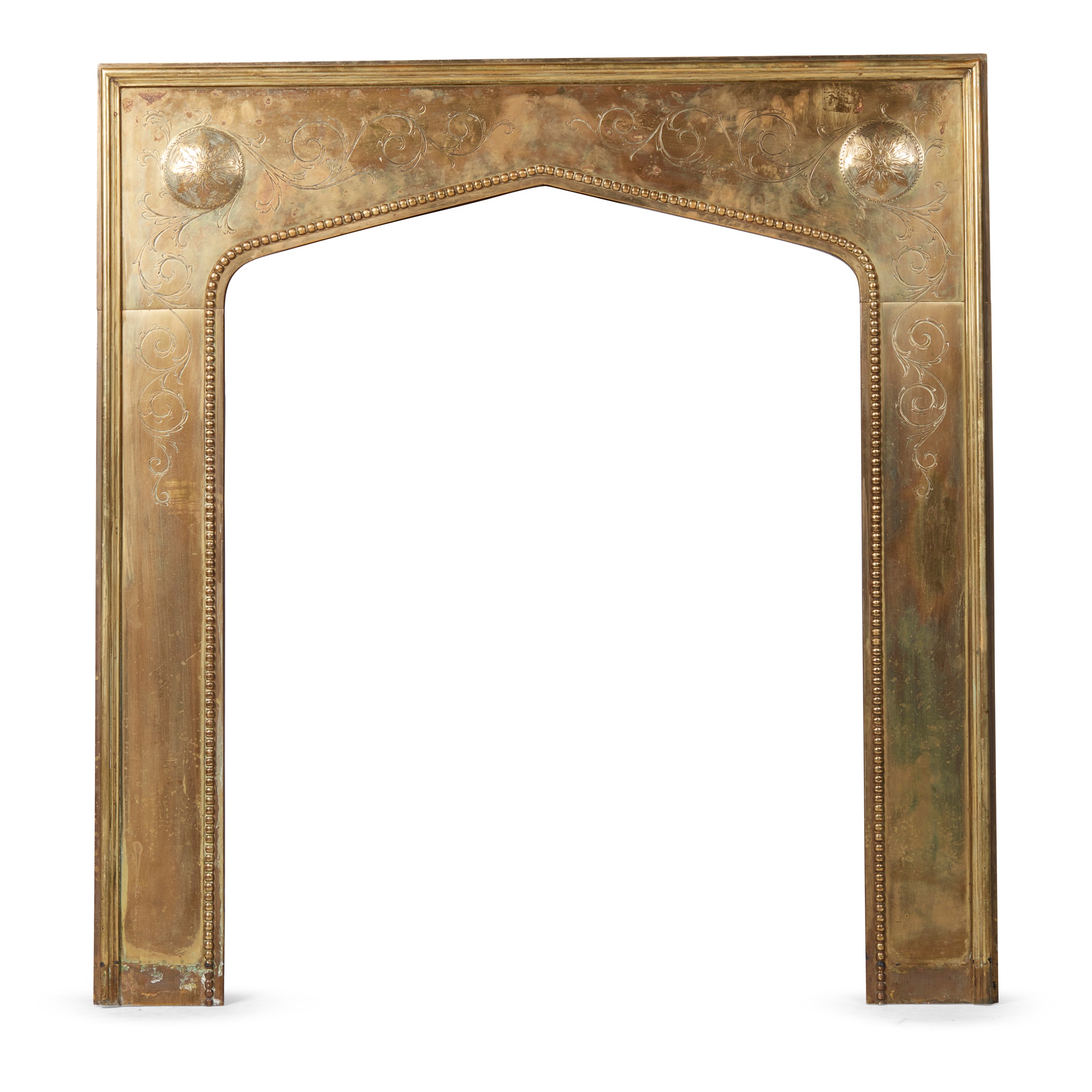 LATE GEORGIAN/ REGENCY BRASS FIREPLACE INSERT