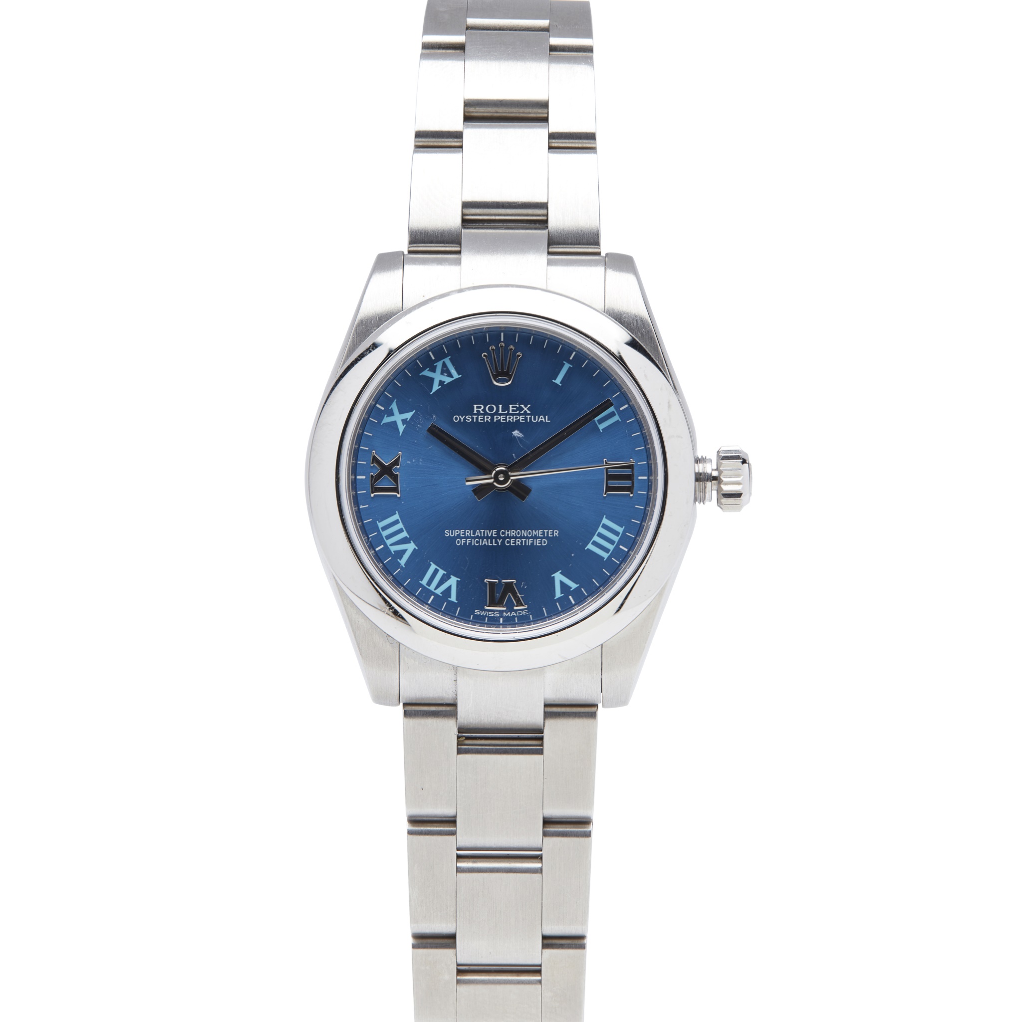 A mid-size stainless steel wristwatch, Rolex