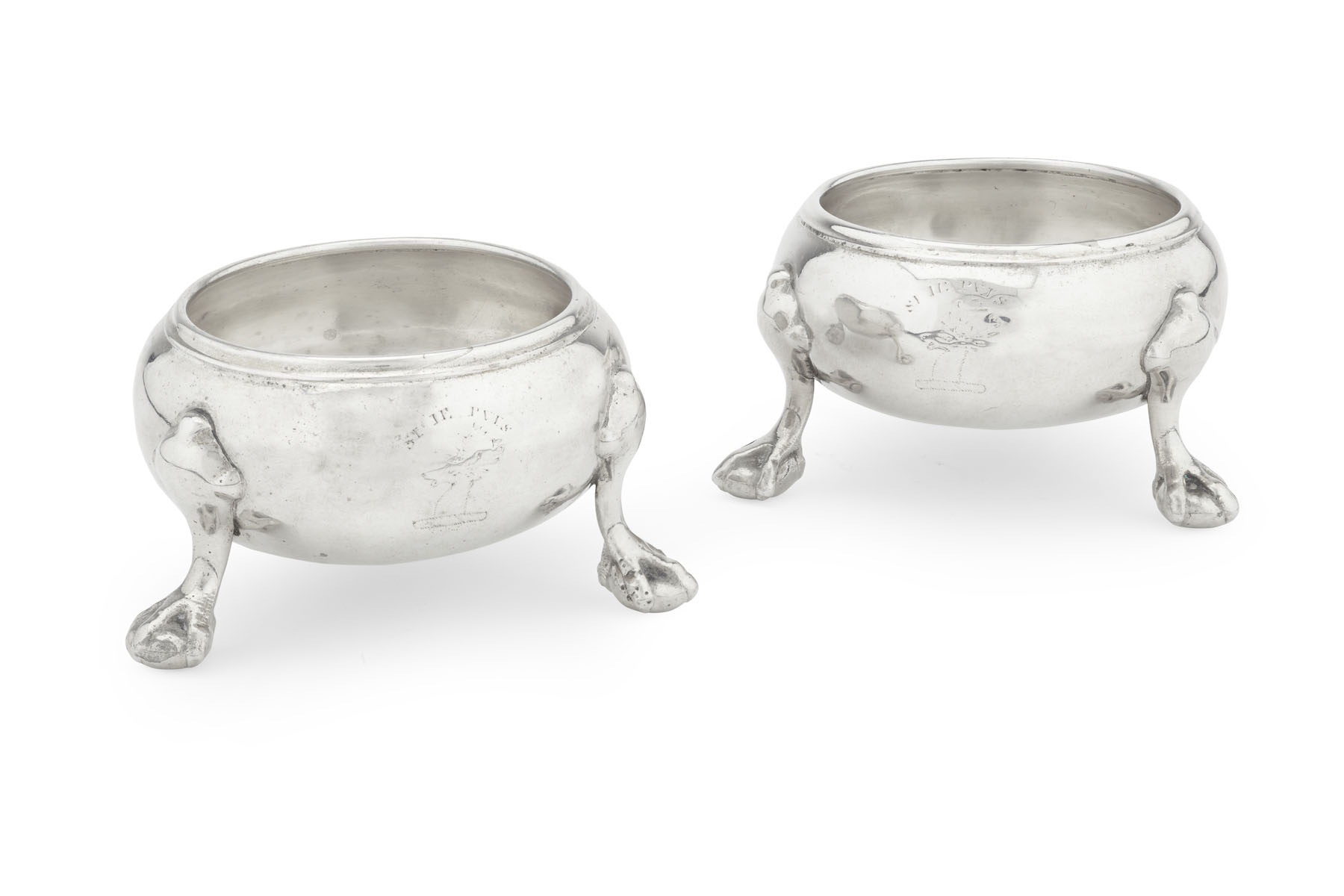 A pair of George III cauldron salts