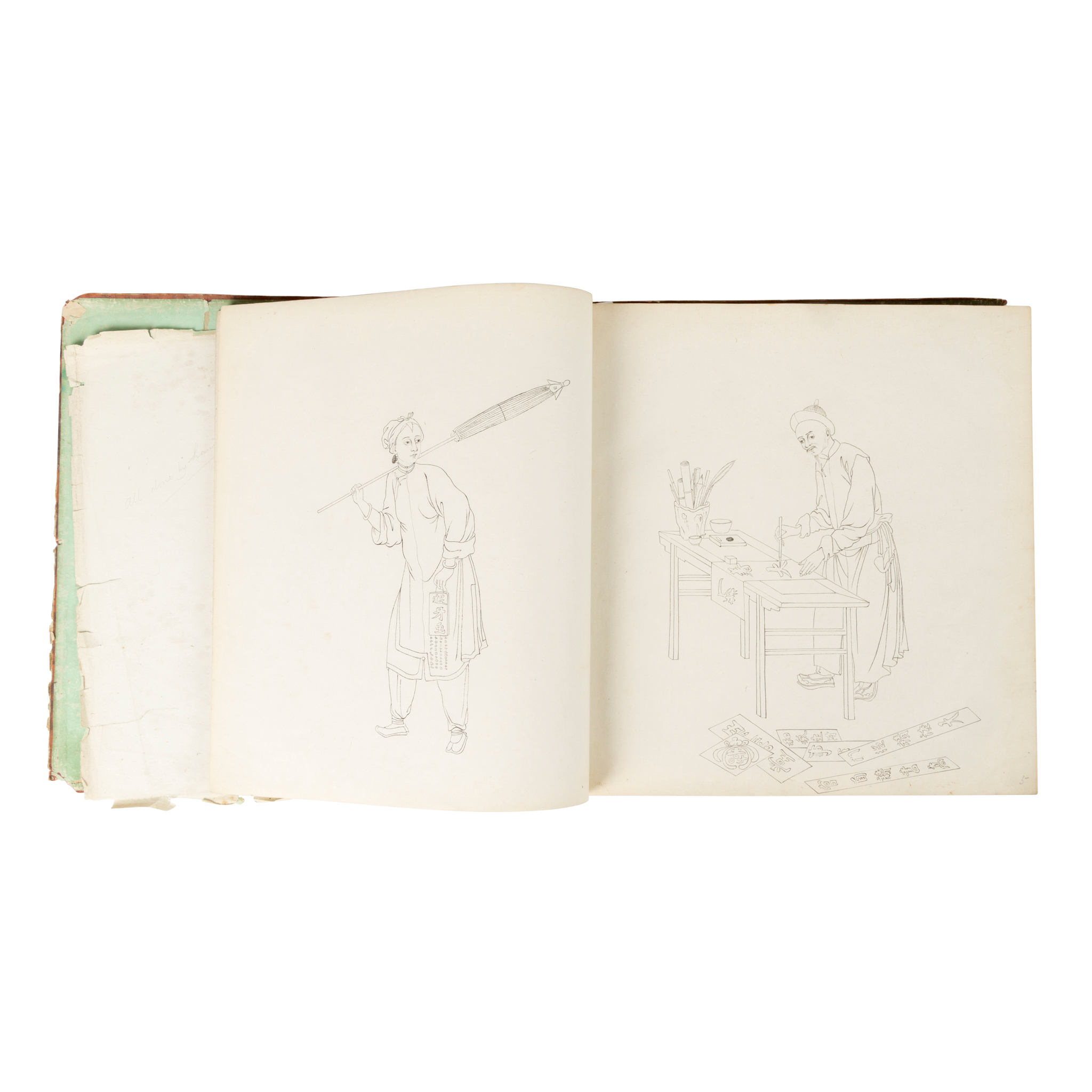 ALBUM OF CHINESE SCHOOL 'HUNDRED OCCUPATIONS' DRAWINGS