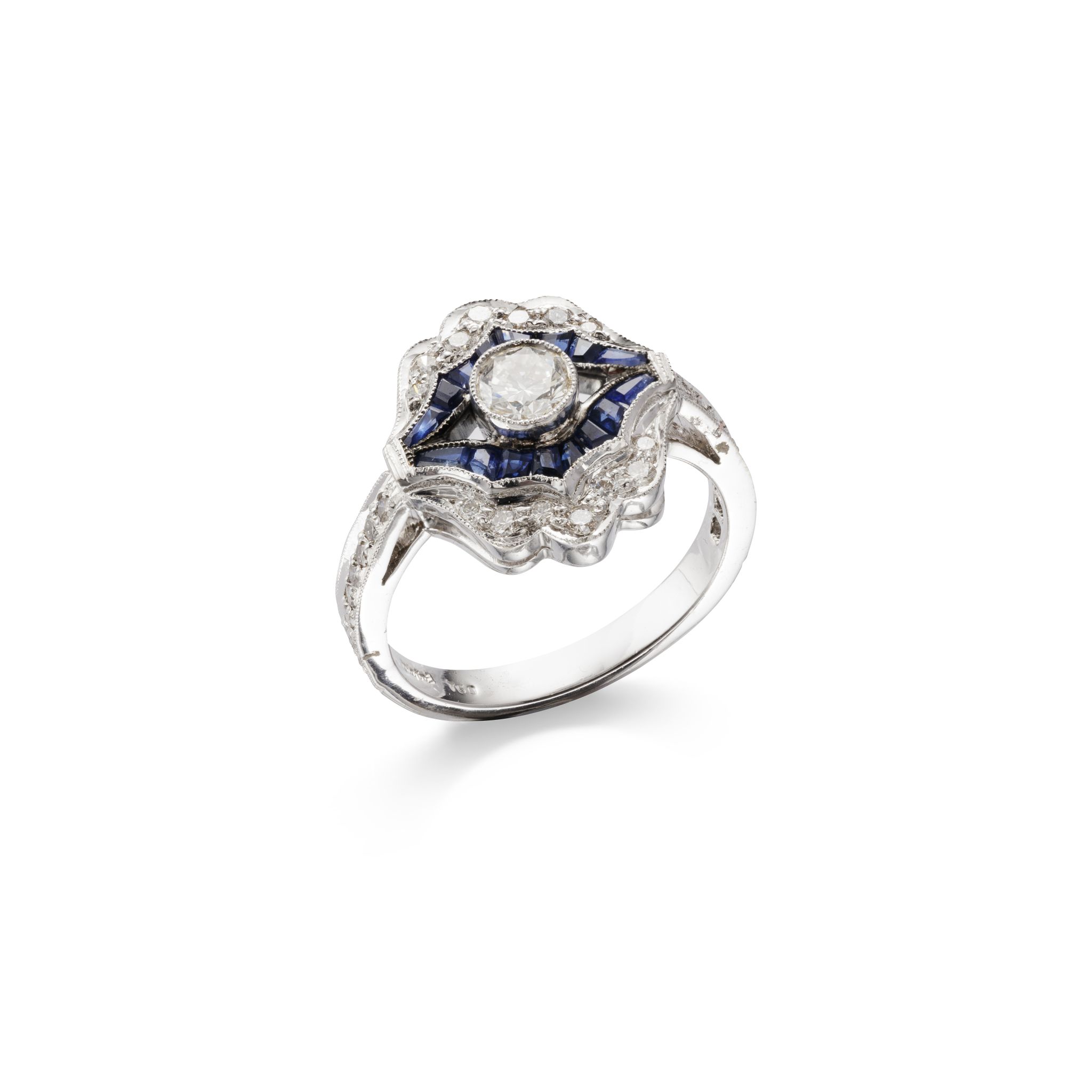 A sapphire and diamond dress ring