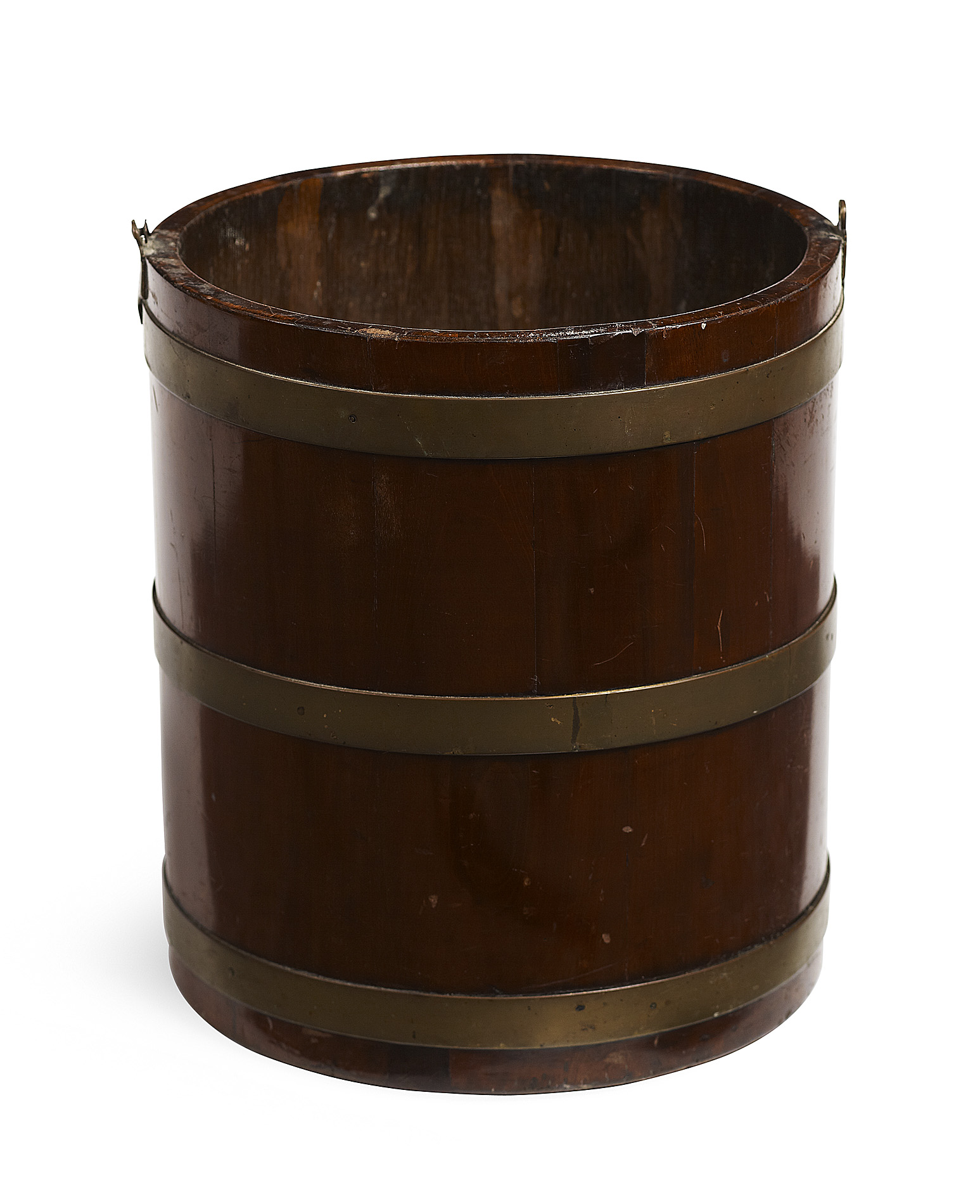 GEORGE III BRASS BOUND MAHOGANY BUCKET