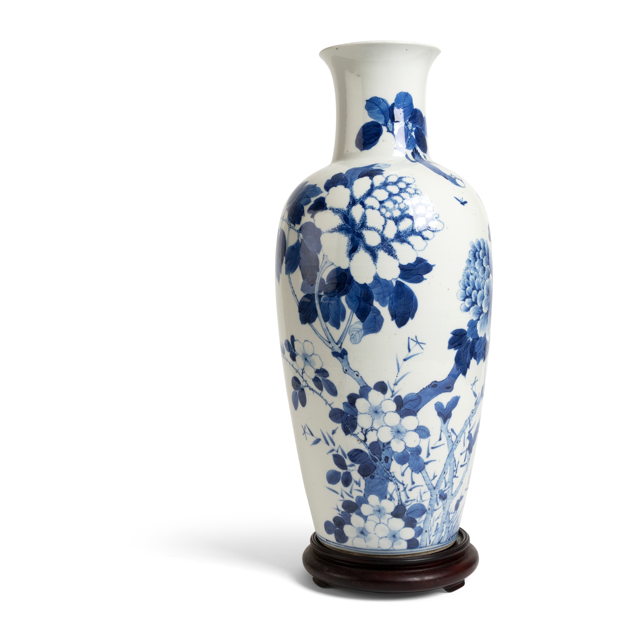 BLUE AND WHITE BALUSTER VASE