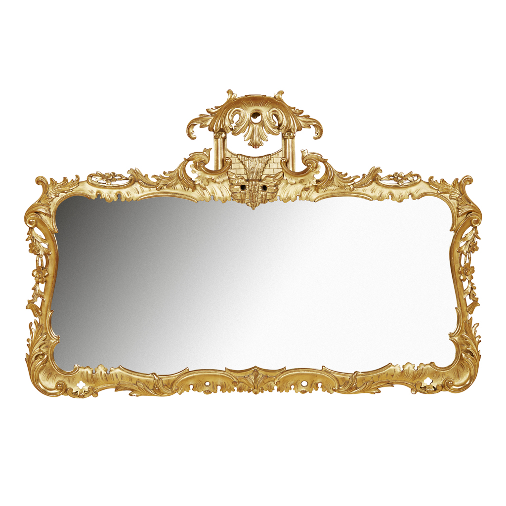 GEORGE III STYLE GILTWOOD OVERMANTEL MIRROR