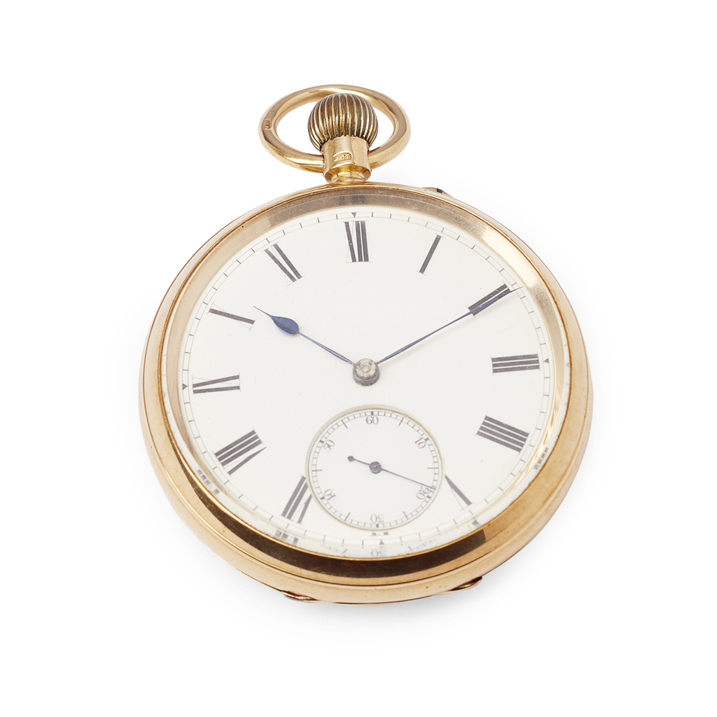 An 18ct gold open faced pocket watch