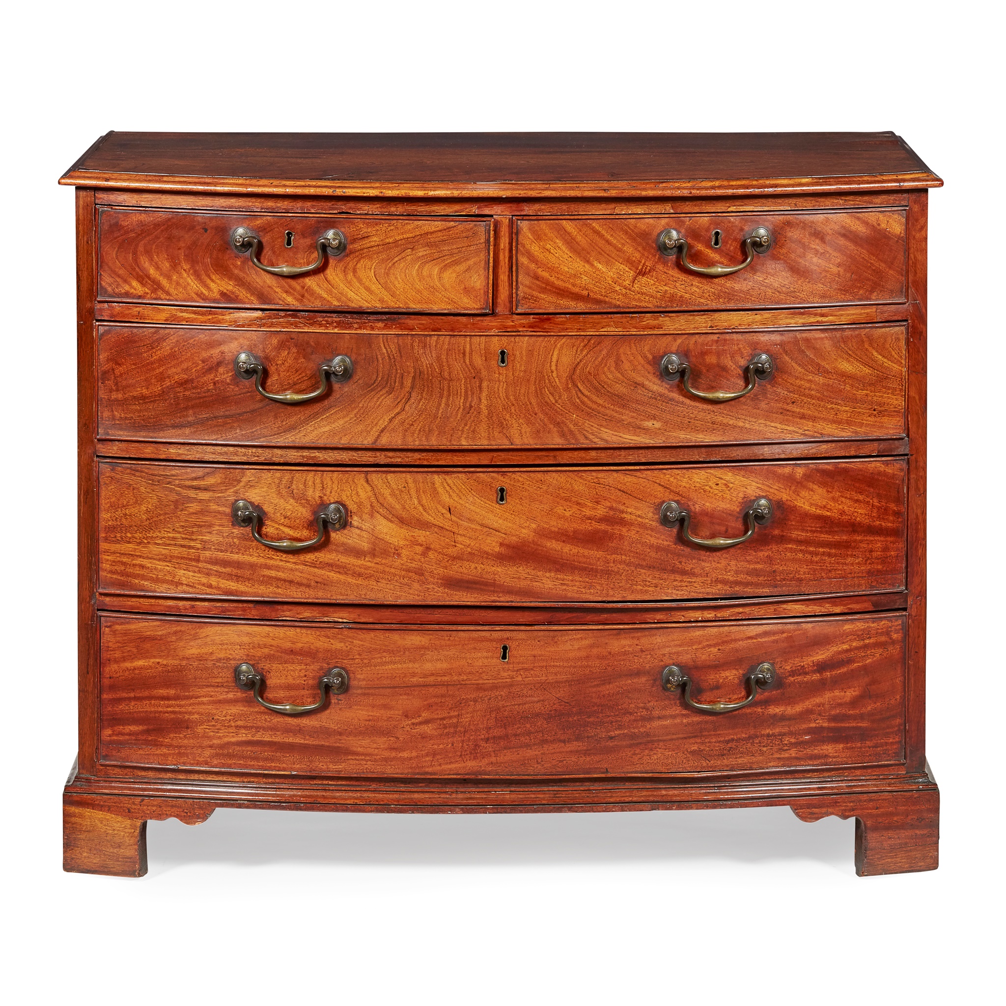 GEORGE III MAHOGANY BOWFRONT CHEST OF DRAWERS