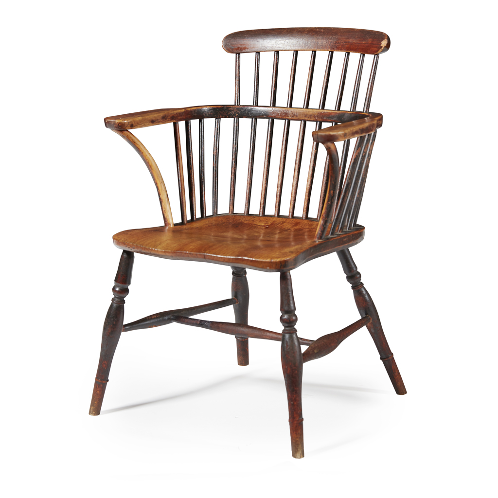 ASH AND ELM LOW COMB-BACK WINDSOR ARMCHAIR