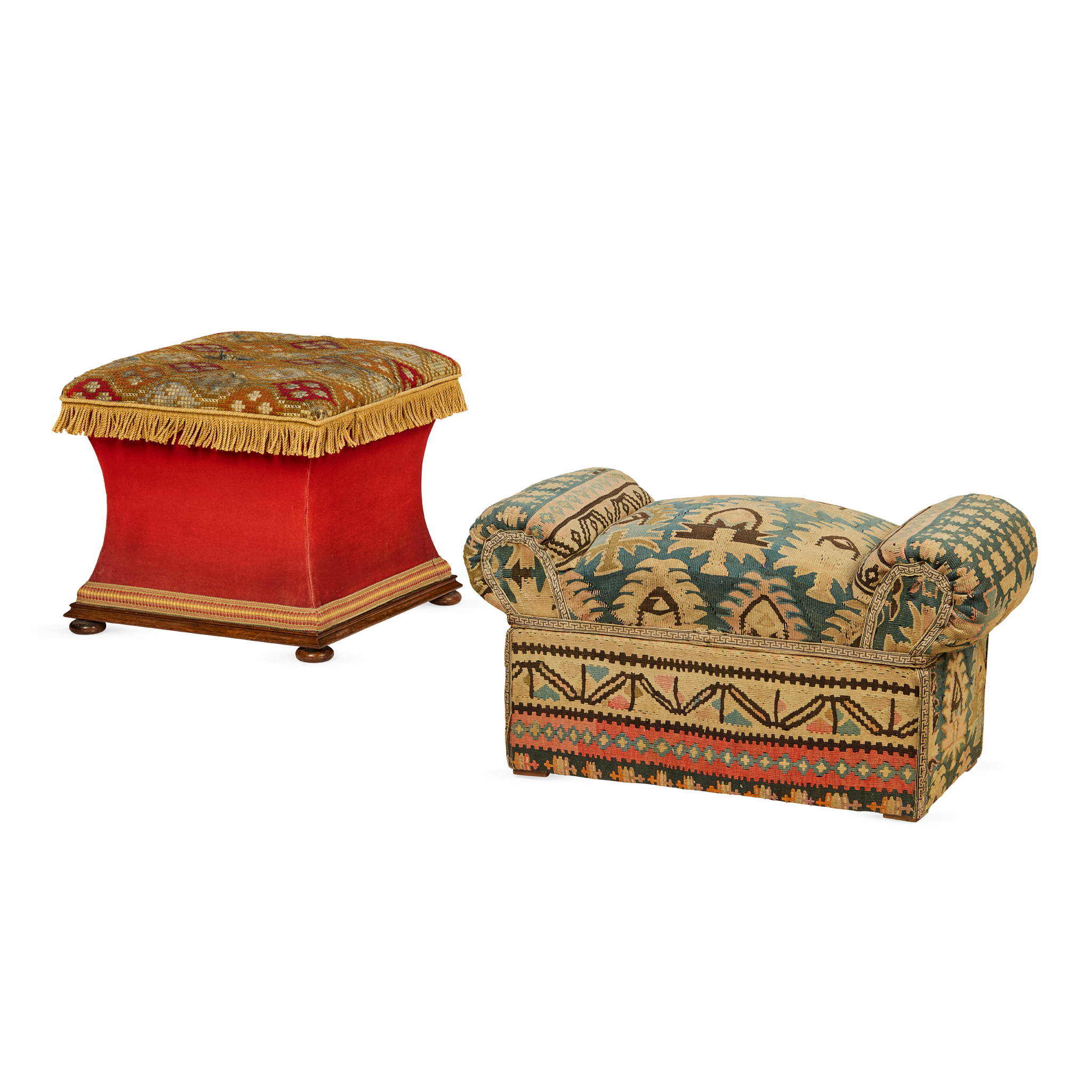 TWO OTTOMANS