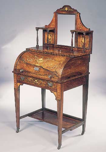 A late Victorian rosewood lady's writing cabinet