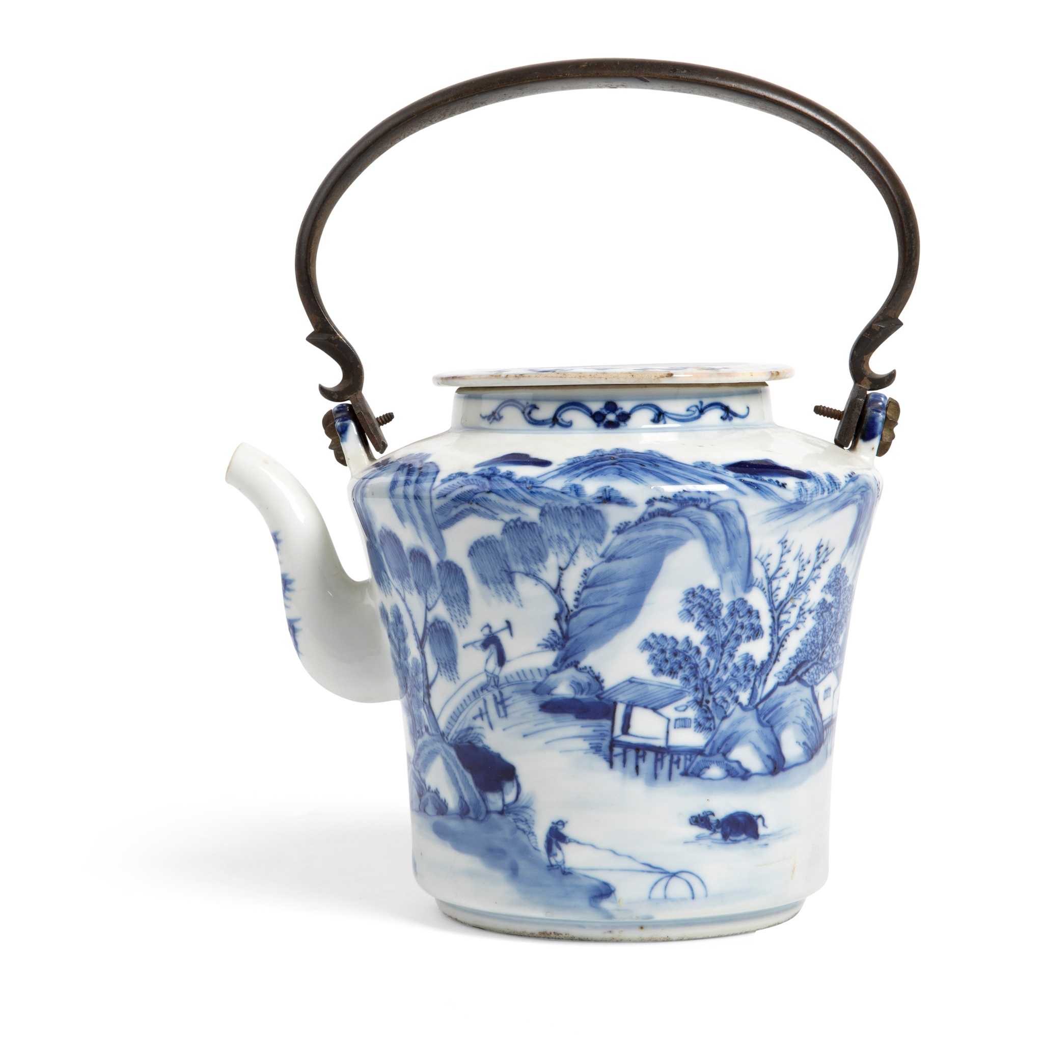 BLUE AND WHITE LIDDED TEAPOT