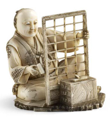 A Japanese ivory okimono, Meiji period