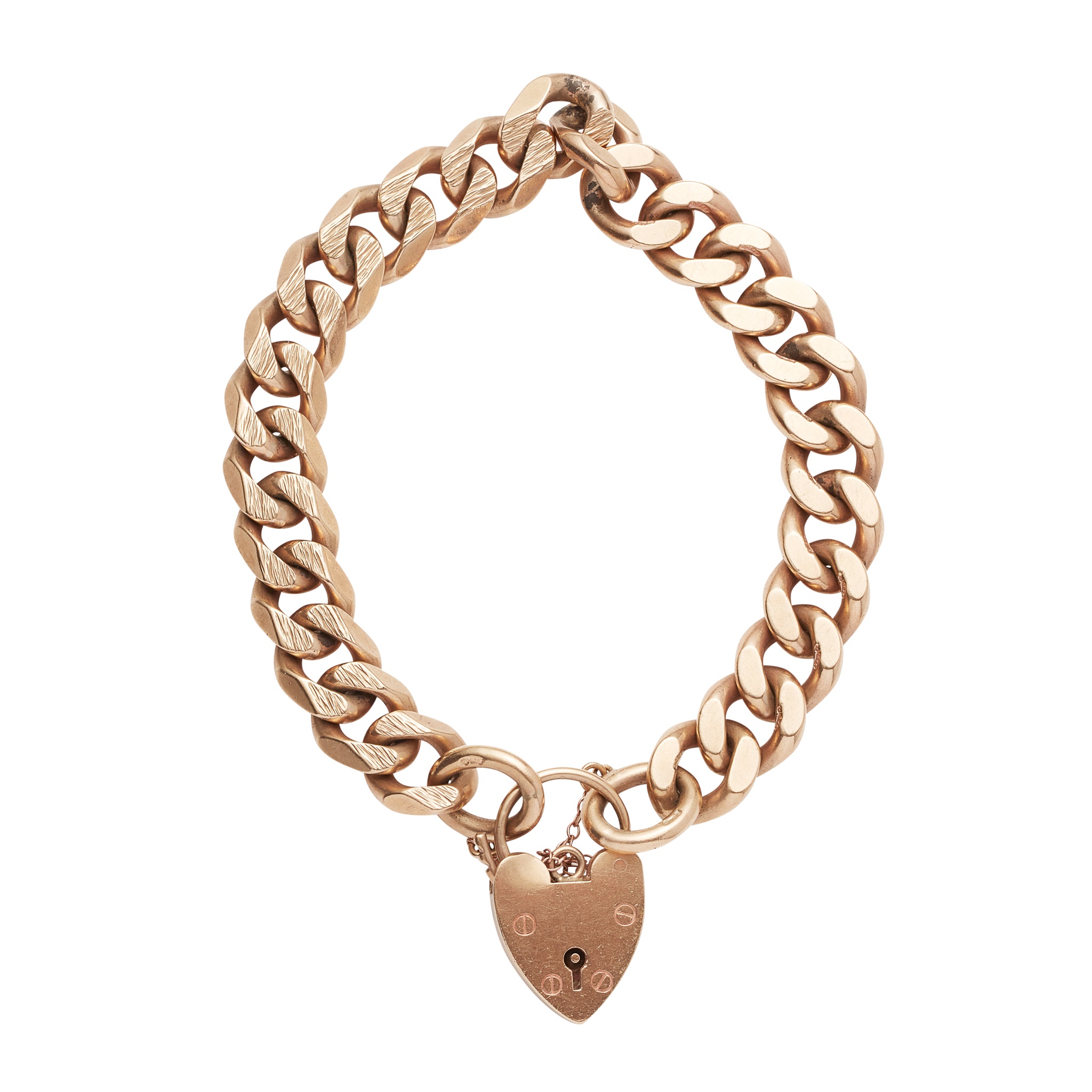 A 9ct gold flattened curb-link bracelet