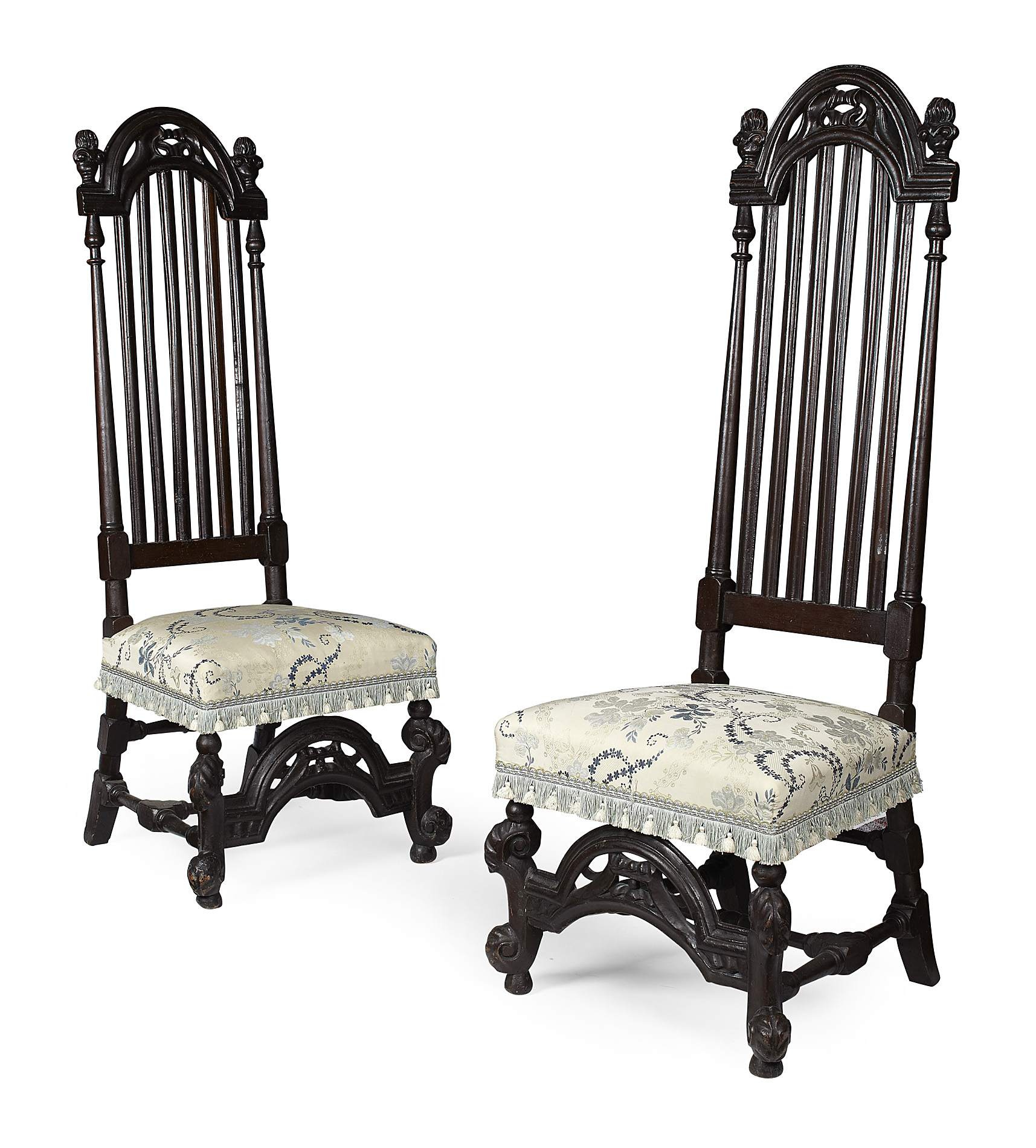 PAIR OF CHARLES II BEECH HALL CHAIRS