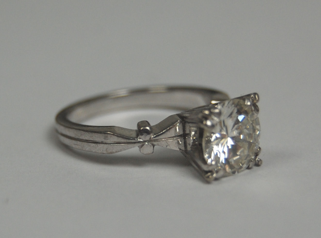 A modern diamond single-stone ring