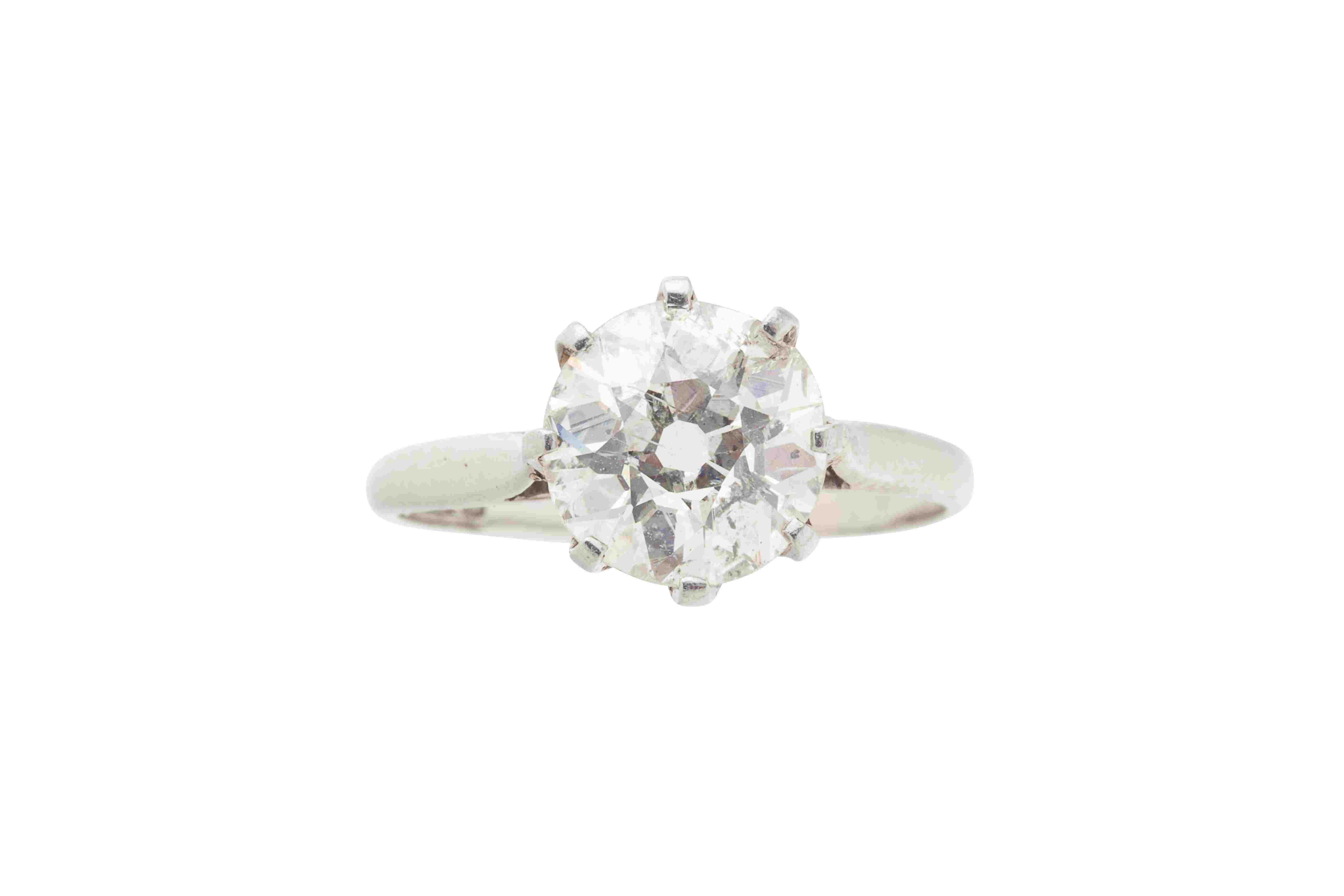 A diamond solitaire ring