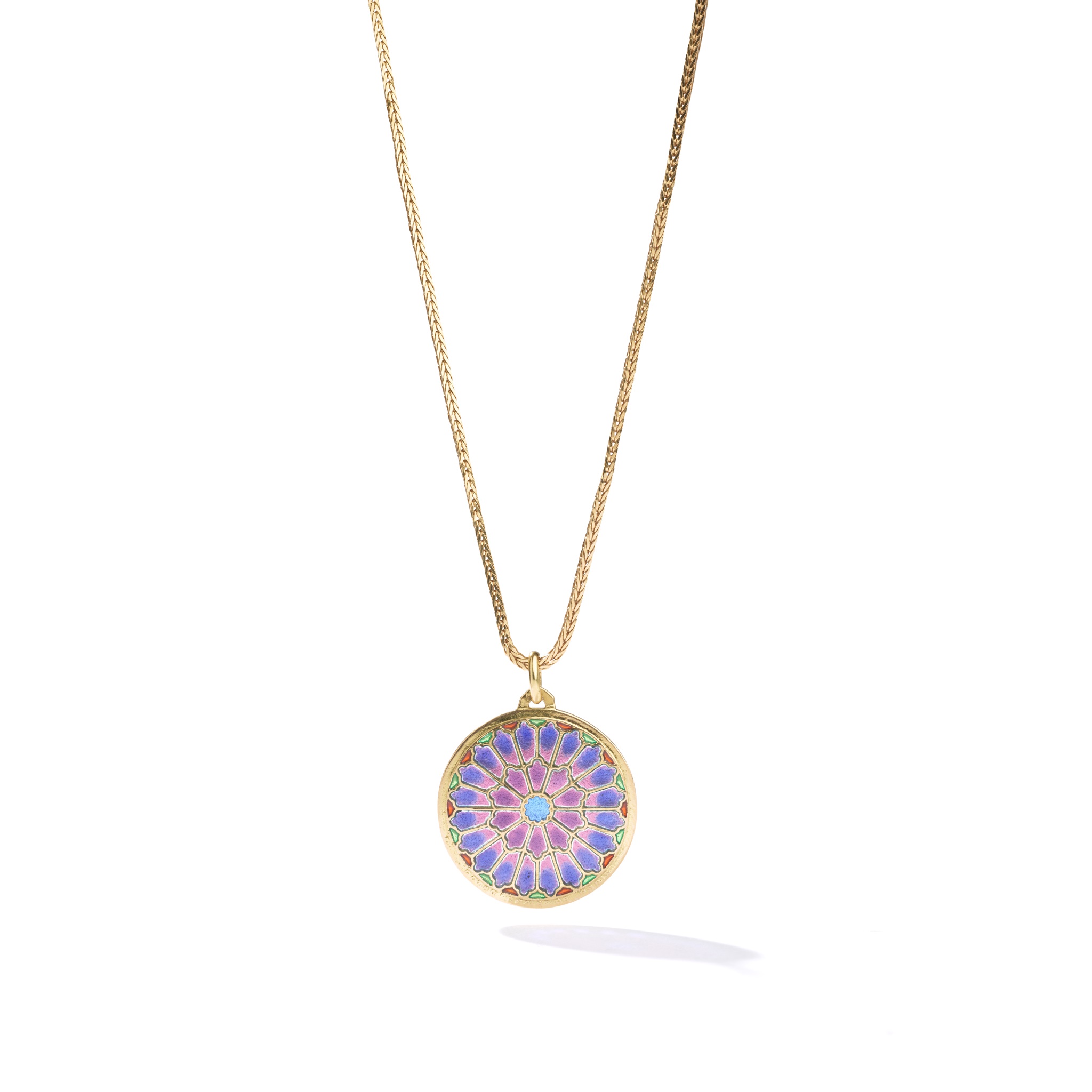 A French plique-a-jour enamel pendant