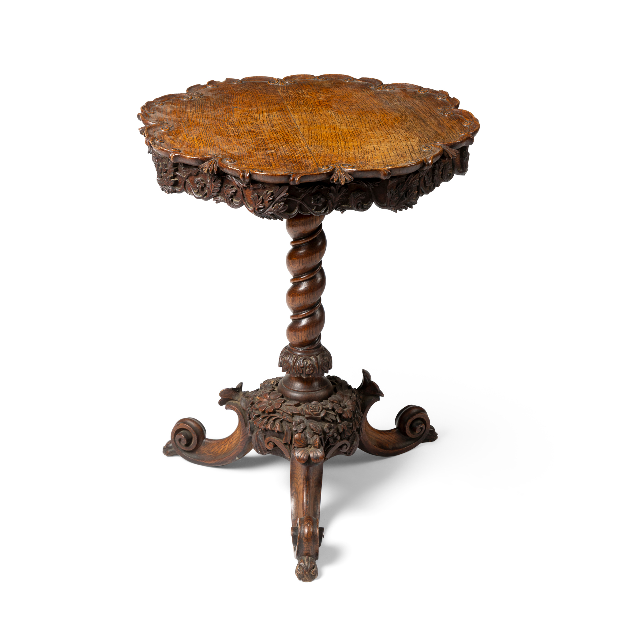 AN EARLY VICTORIAN SCOTTISH OAK SIDE TABLE