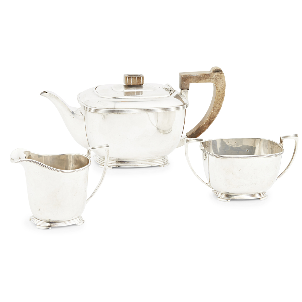 A three piece tea service