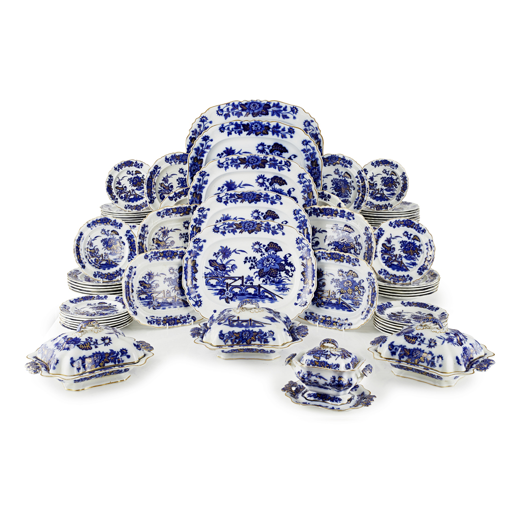 ASHWORTH BROTHERS IRONSTONE 'YEDO' PATTERN PART DINNER SERVICE