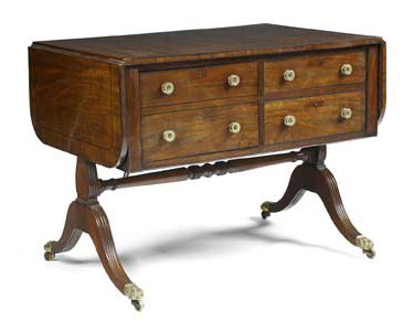 A Regency mahogany combined sofa and work table, circa 1815