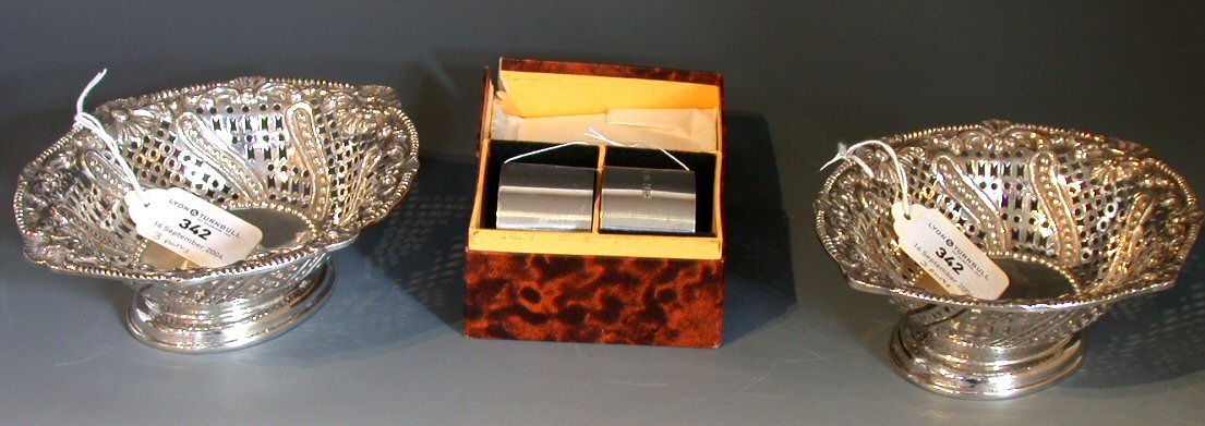 A pair of Victorian sweetmeat dishes,