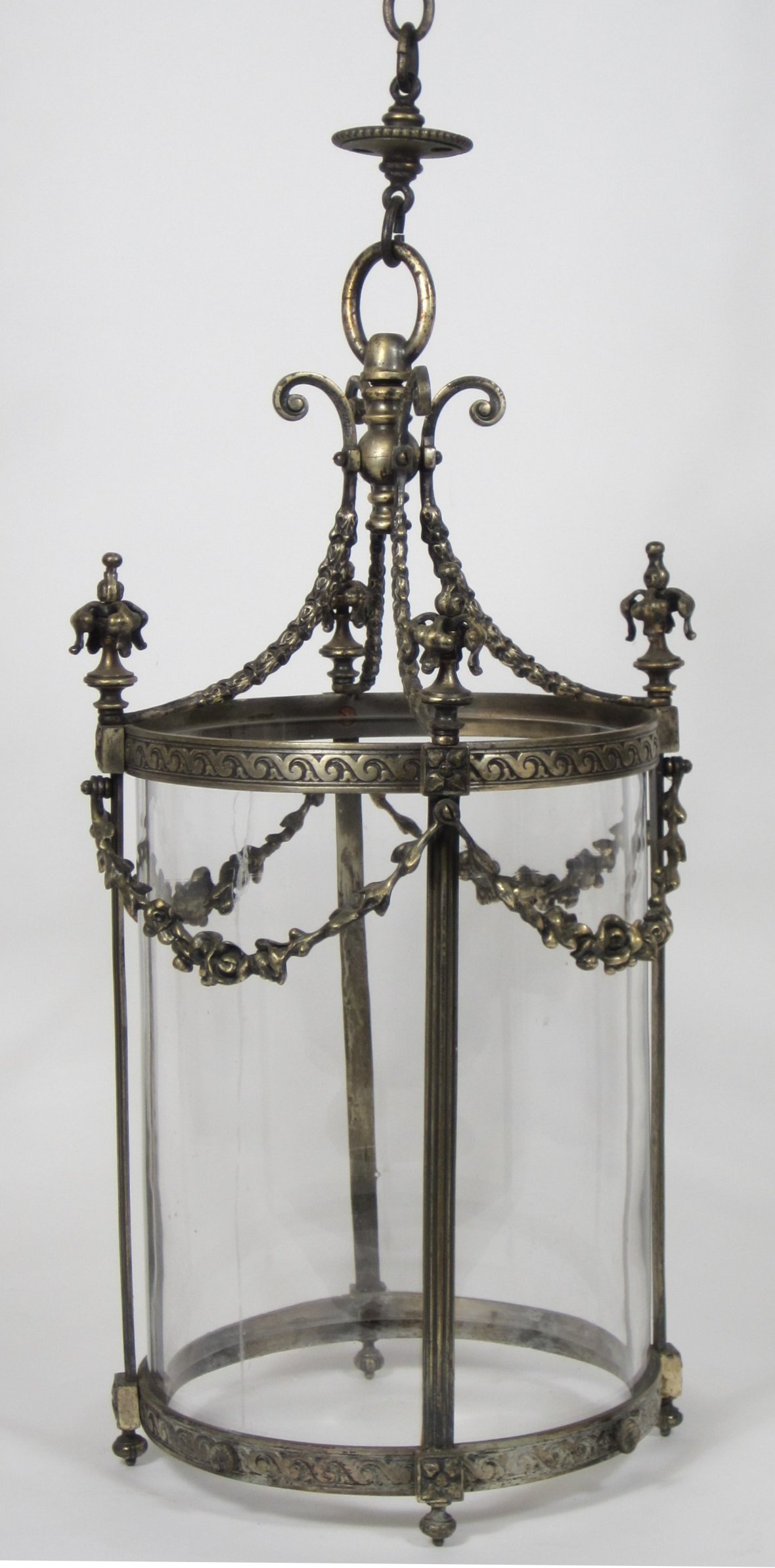 SILVERED METAL HALL LAMP