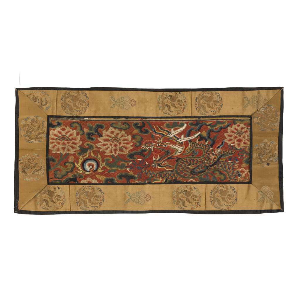 EMBROIDERED SILK 'DRAGON' PANEL