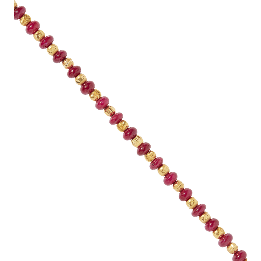 A ruby bead necklace