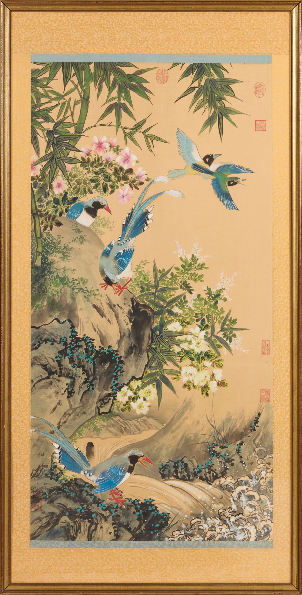 CHINESE 'FLOWER AND BIRD' SCROLL PAINTING, AFTER HSAIO YUNG