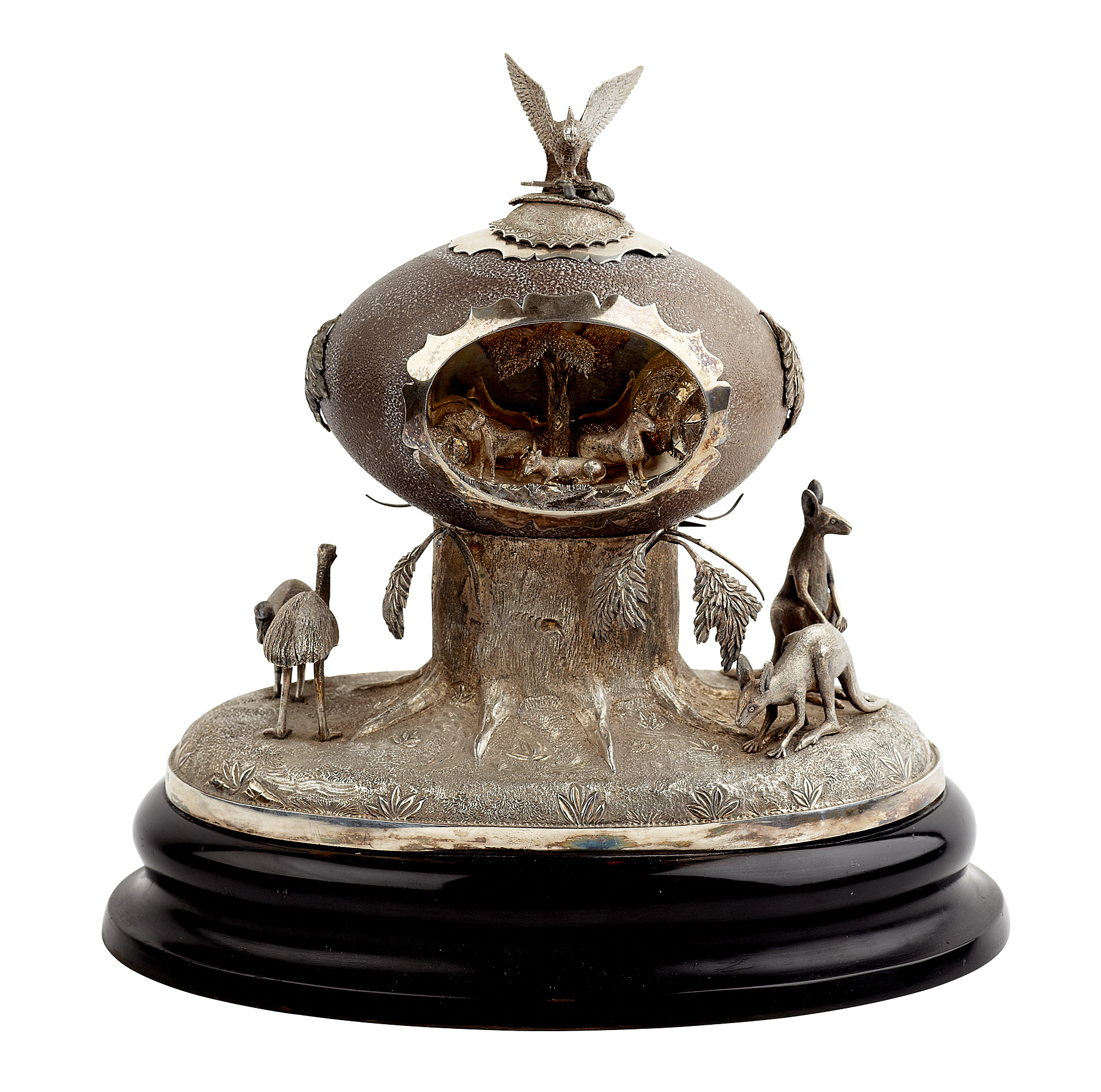 Australian interest - an Emu egg centrepiece