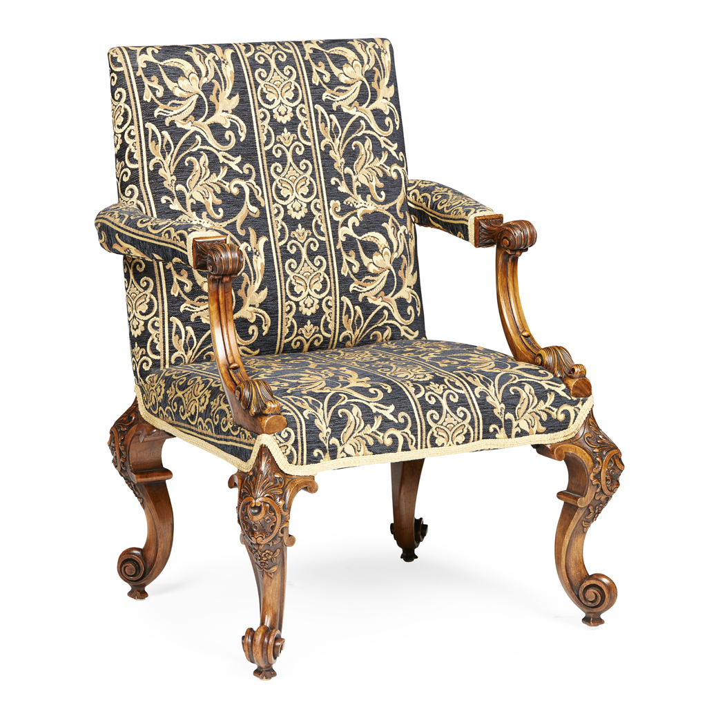 GEORGE II STYLE MAHOGANY ARMCHAIR