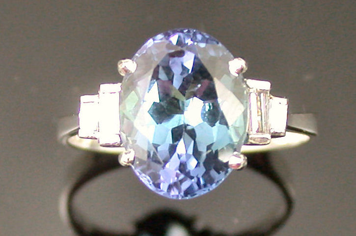 A tanzanite and diamond ring,
