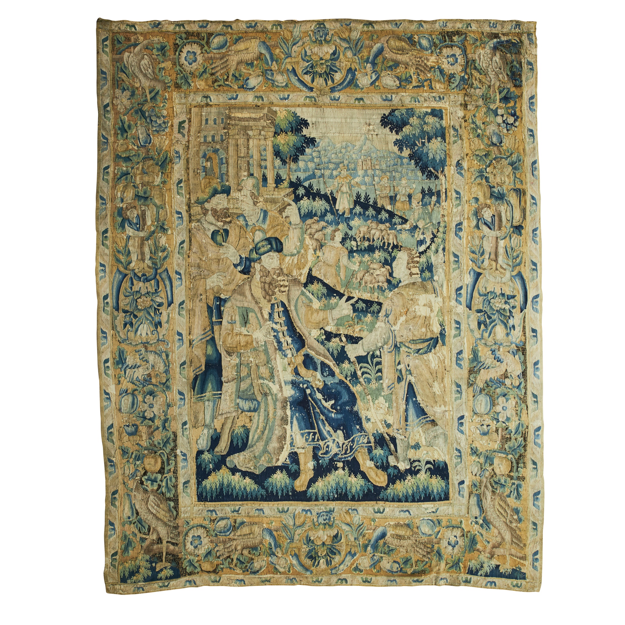 FLEMISH BIBLICAL TAPESTRY, THE DEPARTURE OF THE PRODIGAL SON