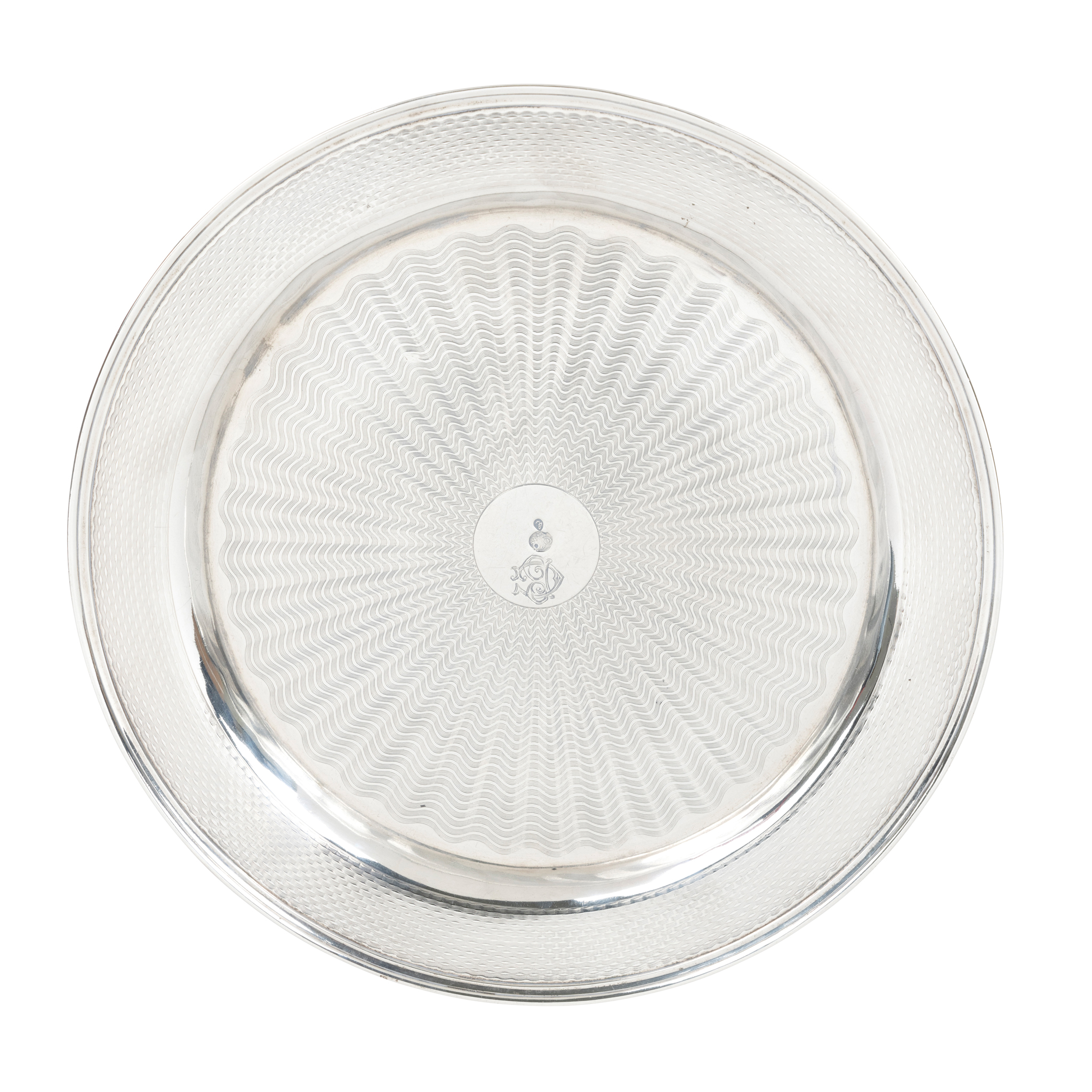 AN OTTOMAN SILVER DISH WITH THE TUGHRA OF SULTAN ABDULHAMID II (R. 1876-1908)