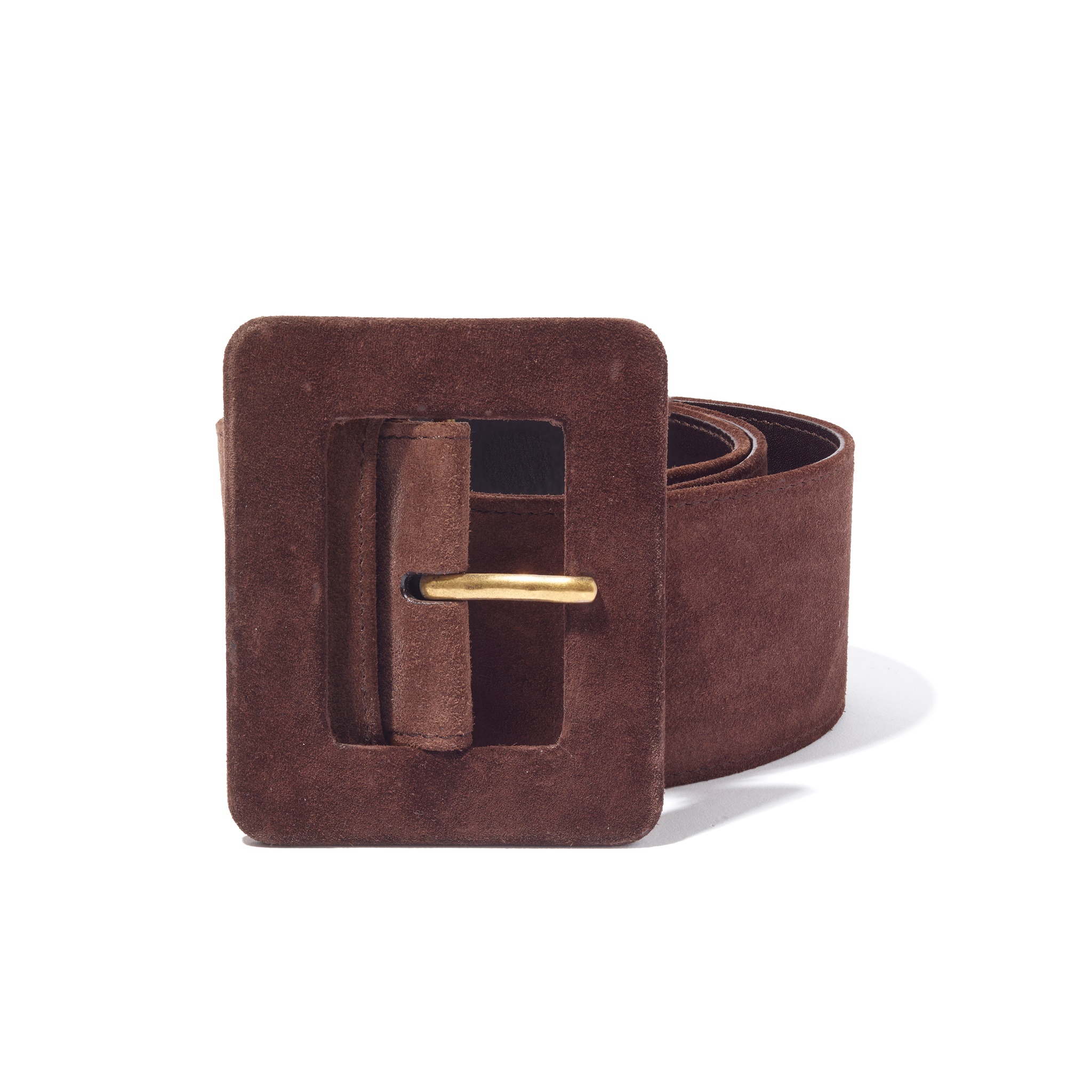 Yves Saint Laurent: A brown suede belt