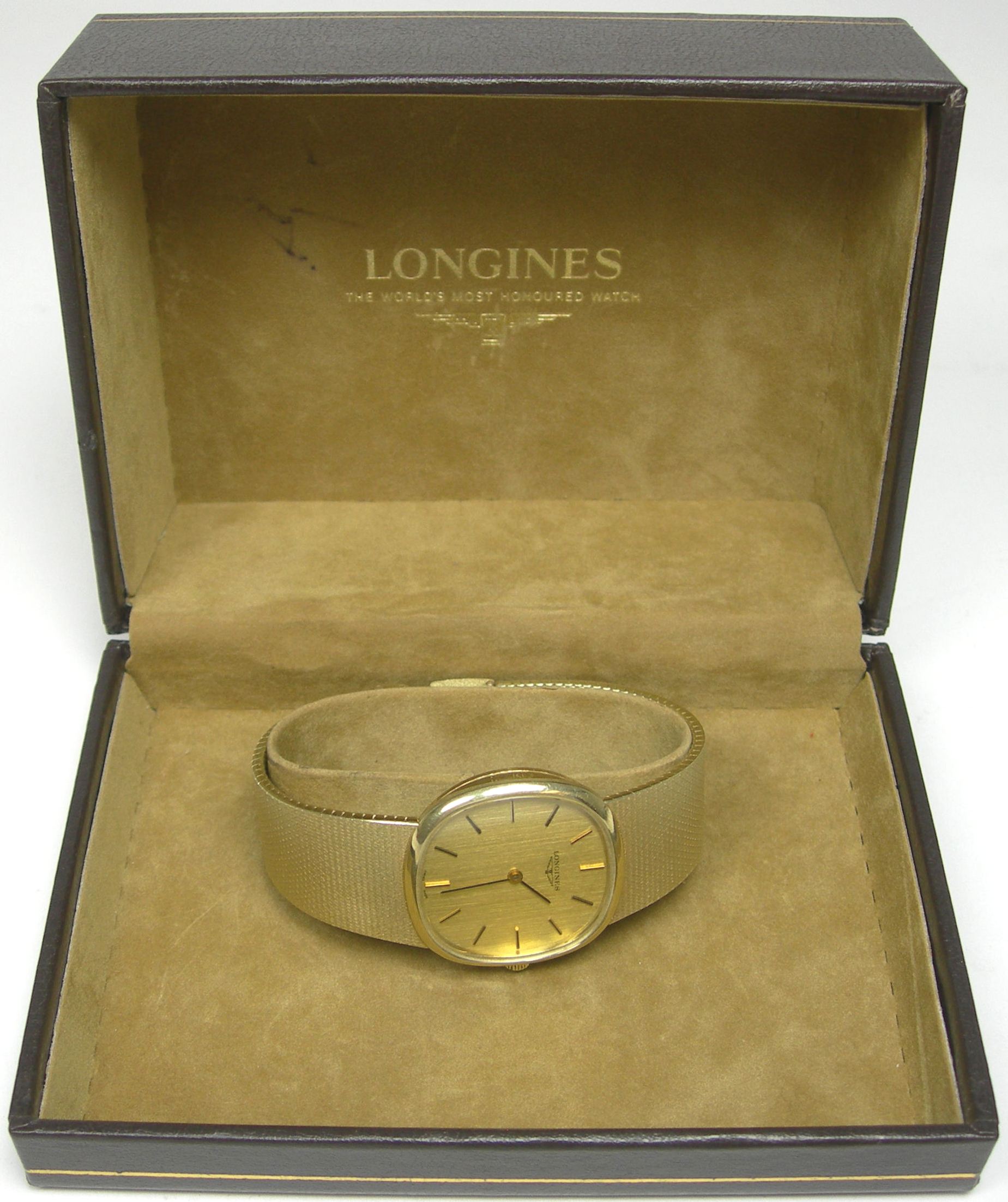 LONGINES - a gentleman's 15ct gold wrist watch
