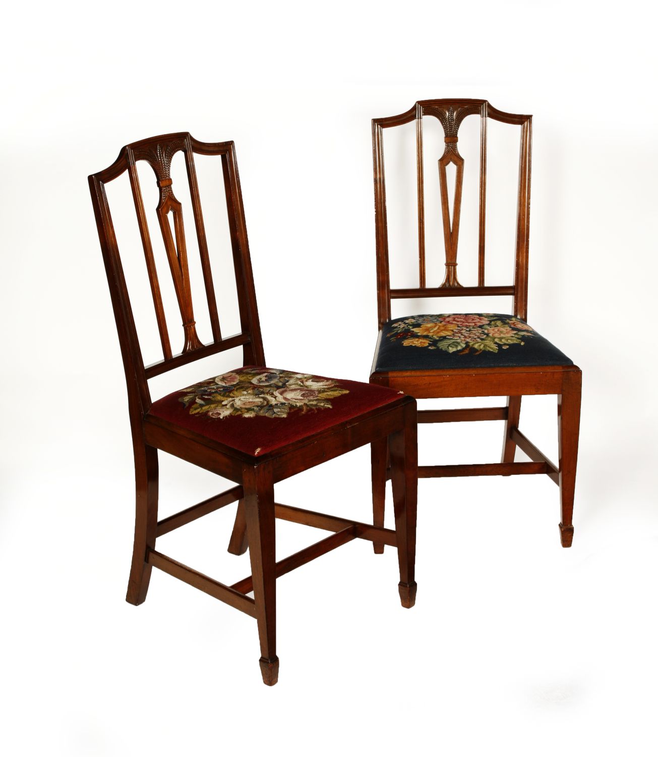 SET OF TEN HEPPLEWHITE STYLE DINING CHAIRS