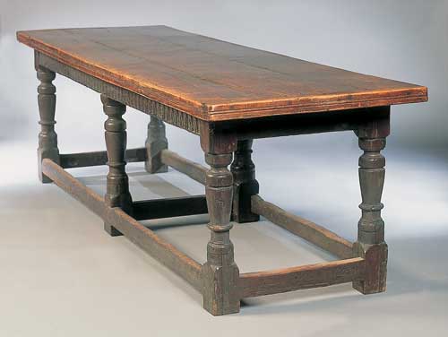 A large 17th century oak refectory table