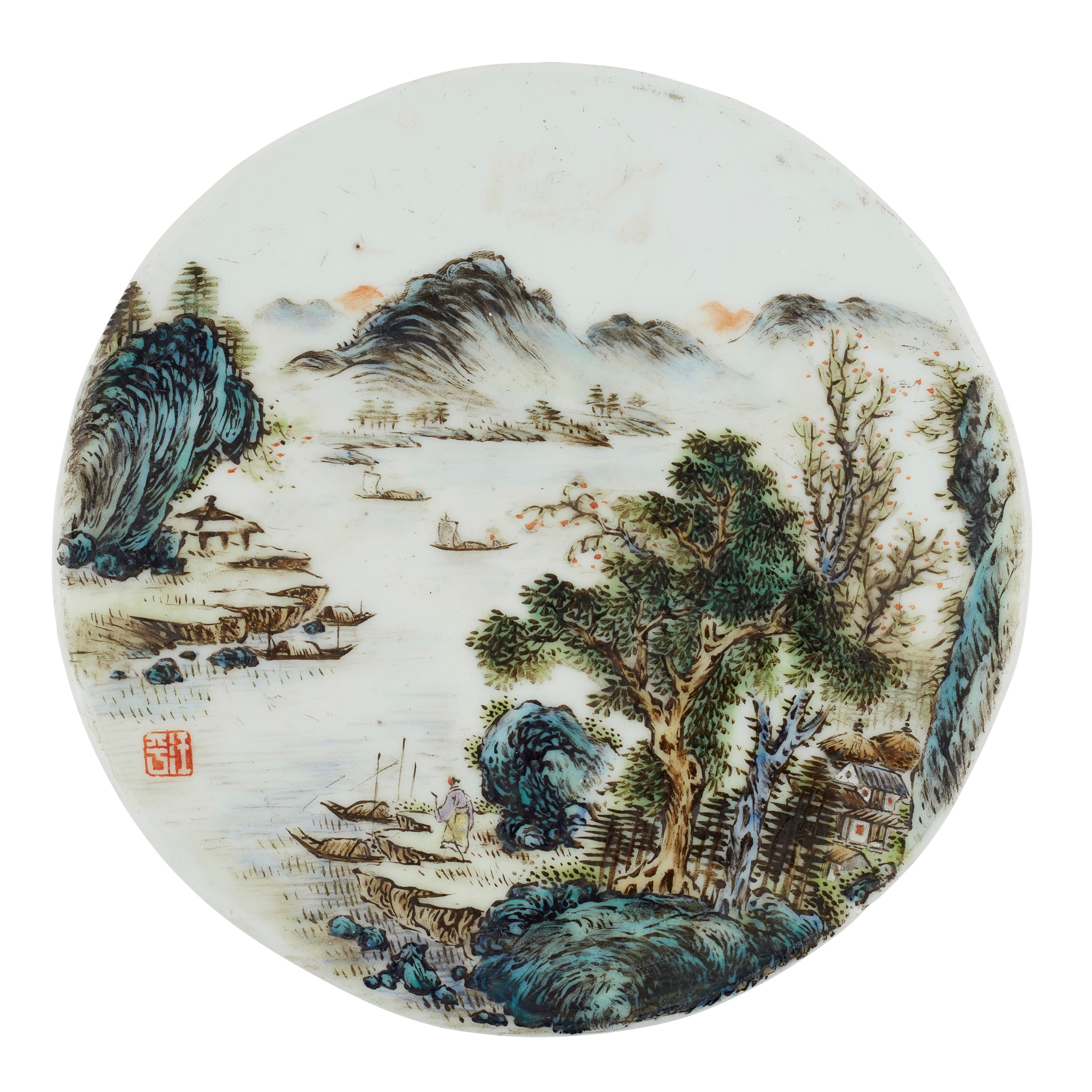 QIANJIANG ENAMELLED CIRCULAR PLAQUE
