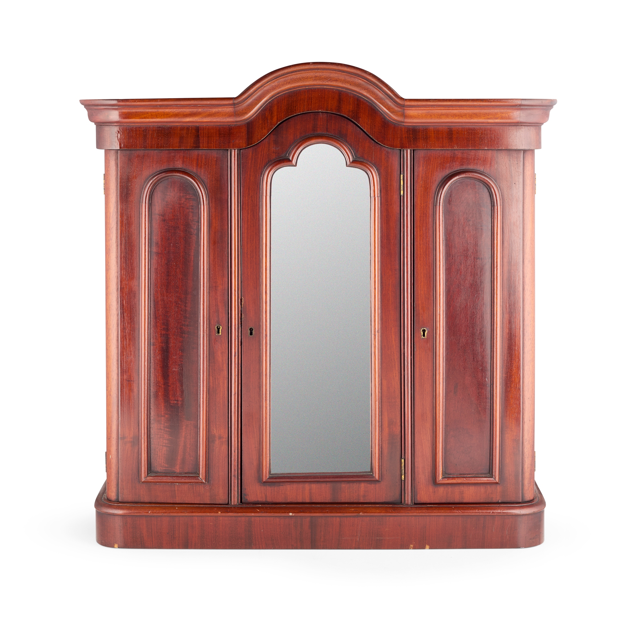 VICTORIAN MINIATURE MAHOGANY TRIPLE WARDROBE