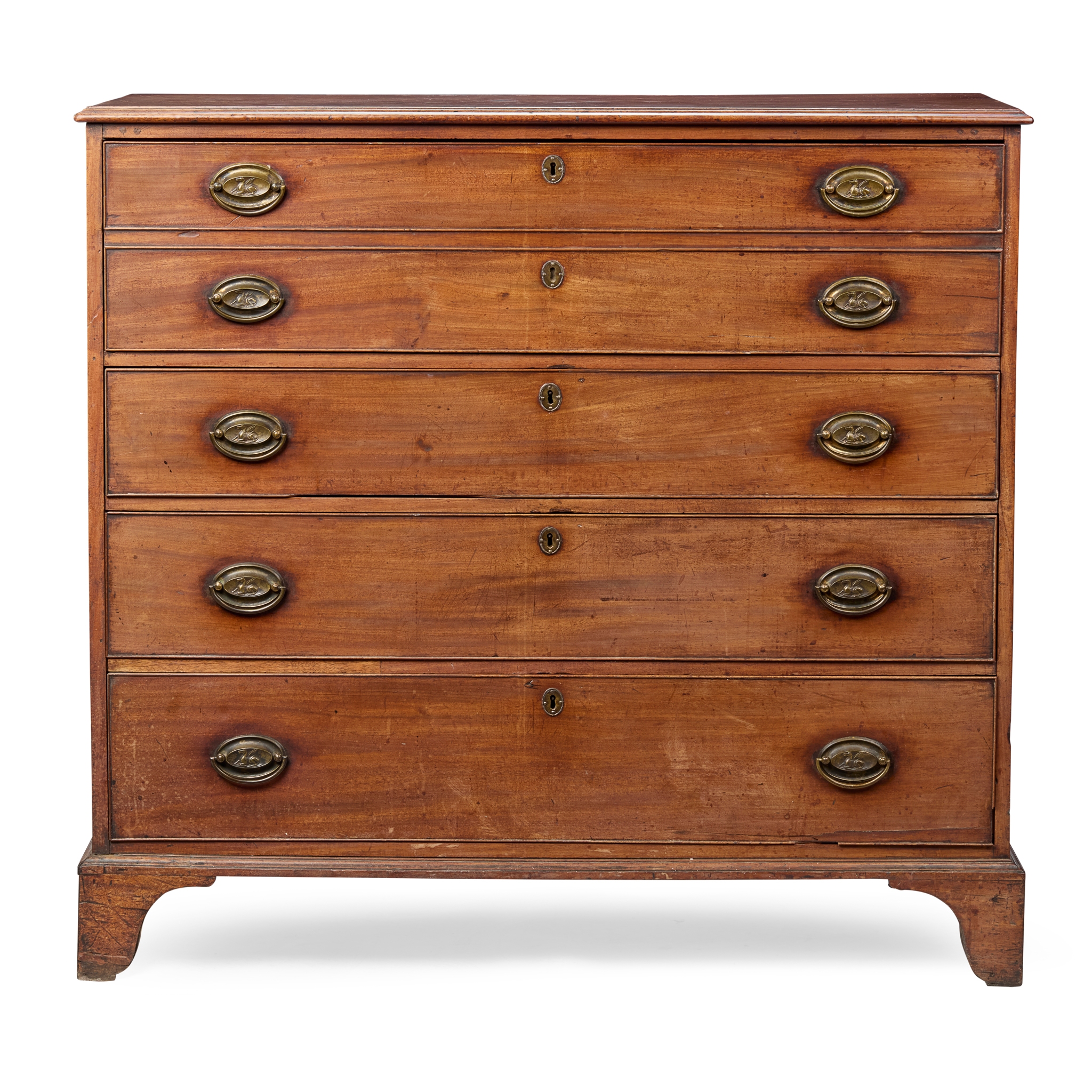 LATE GEORGE III MAHOGANY SECRÉTAIRE CHEST OF DRAWERS