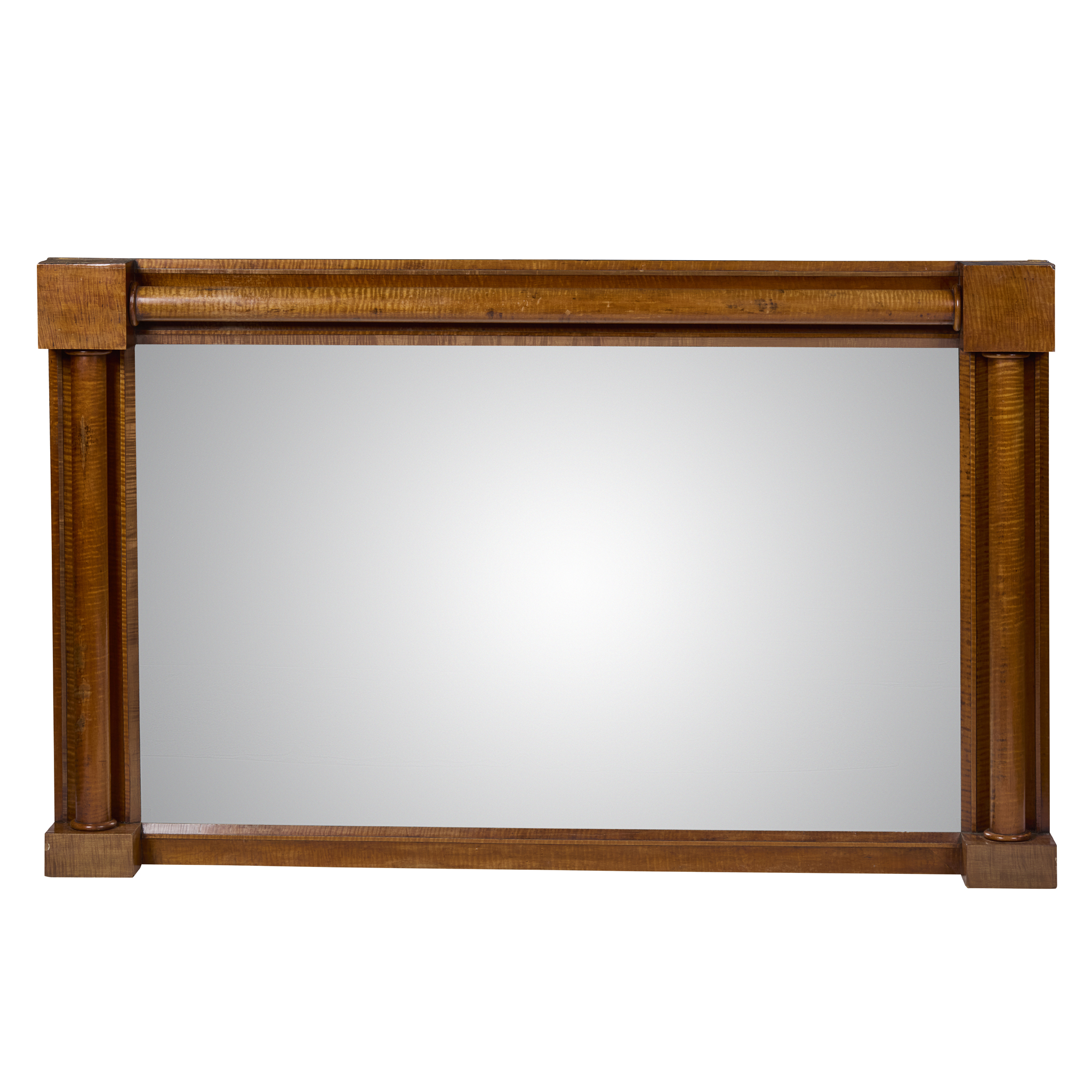 WILLIAM IV TIGER MAPLE LARGE OVERMANTEL MIRROR