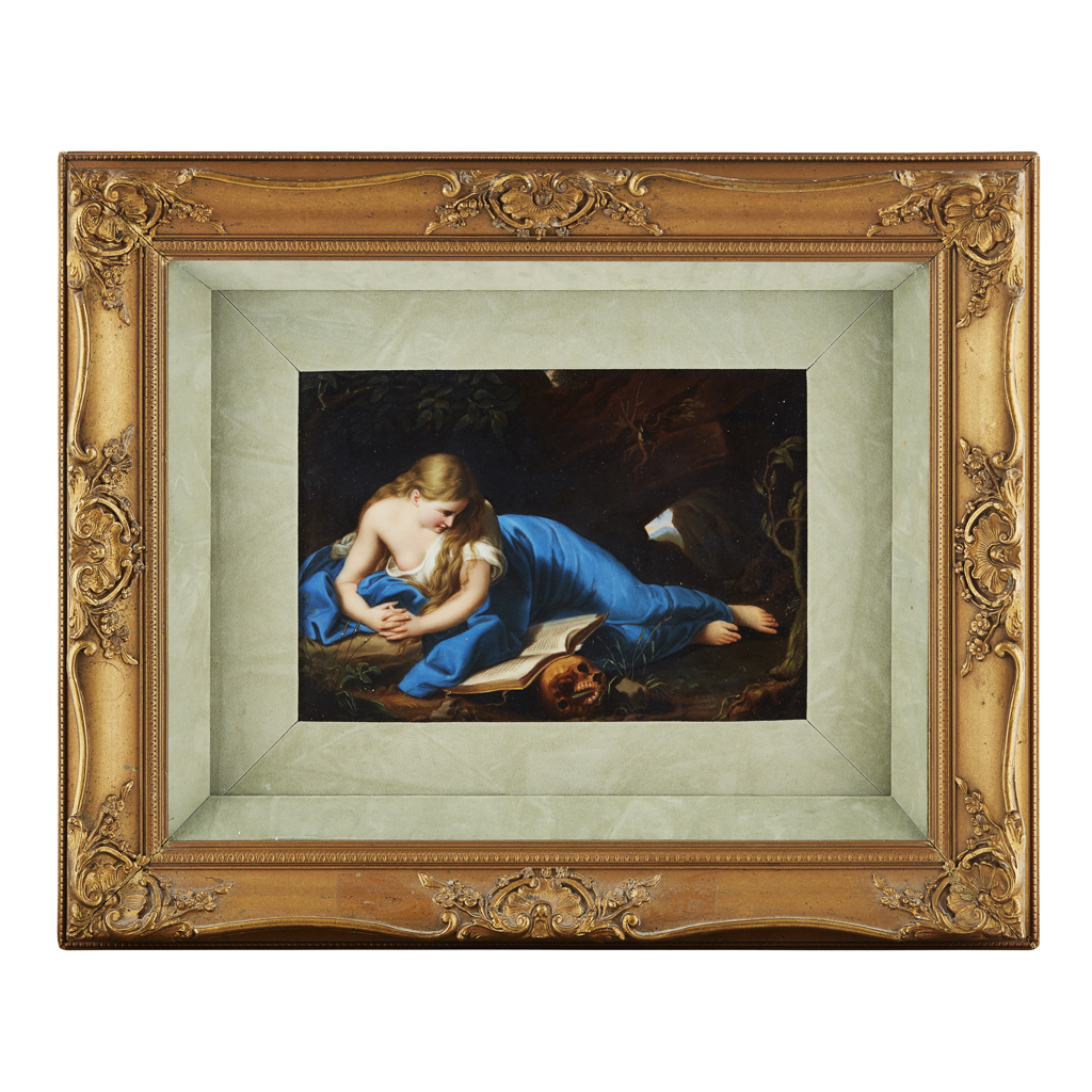 GERMAN PORCELAIN PLAQUE, OF 'THE PENITENT MAGDALENE'