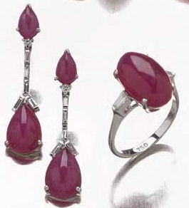 A ruby and diamond suite,